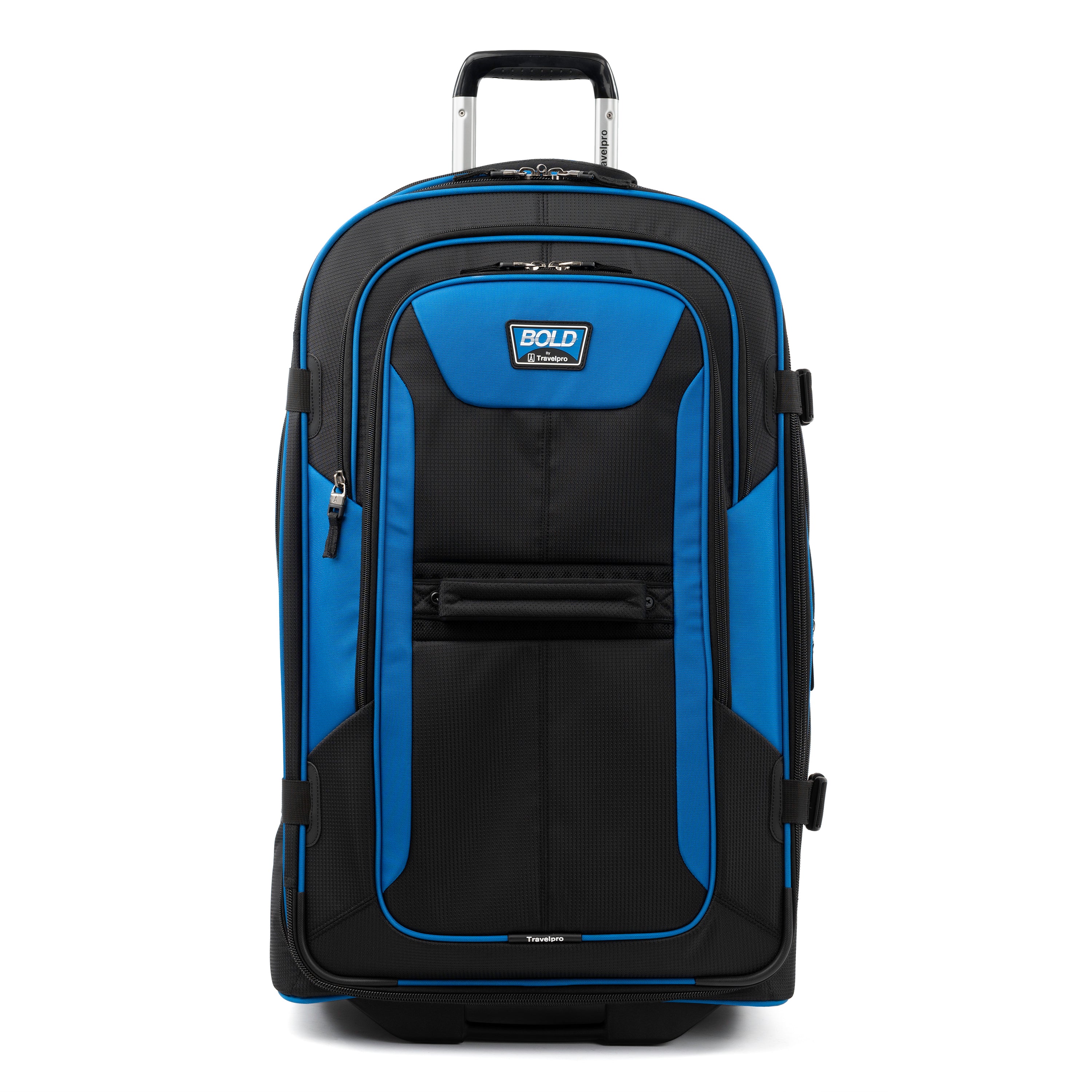 Travelpro Unisex-Adult Bold Softside Expandable Rollaboard Upright Luggage ( Blue/Black , Checked-Large 28-Inch ) Blue/Black Checked Large 28 Inch U2