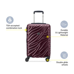 Delsey Alexis Lightweight Luggage, 4-Wheel Spinners Hardshell Suitcase, Expandable with TSA Lock ( Burgundy , Carry-On 21-Inch ) Burgundy Carry On 21 Inch U11