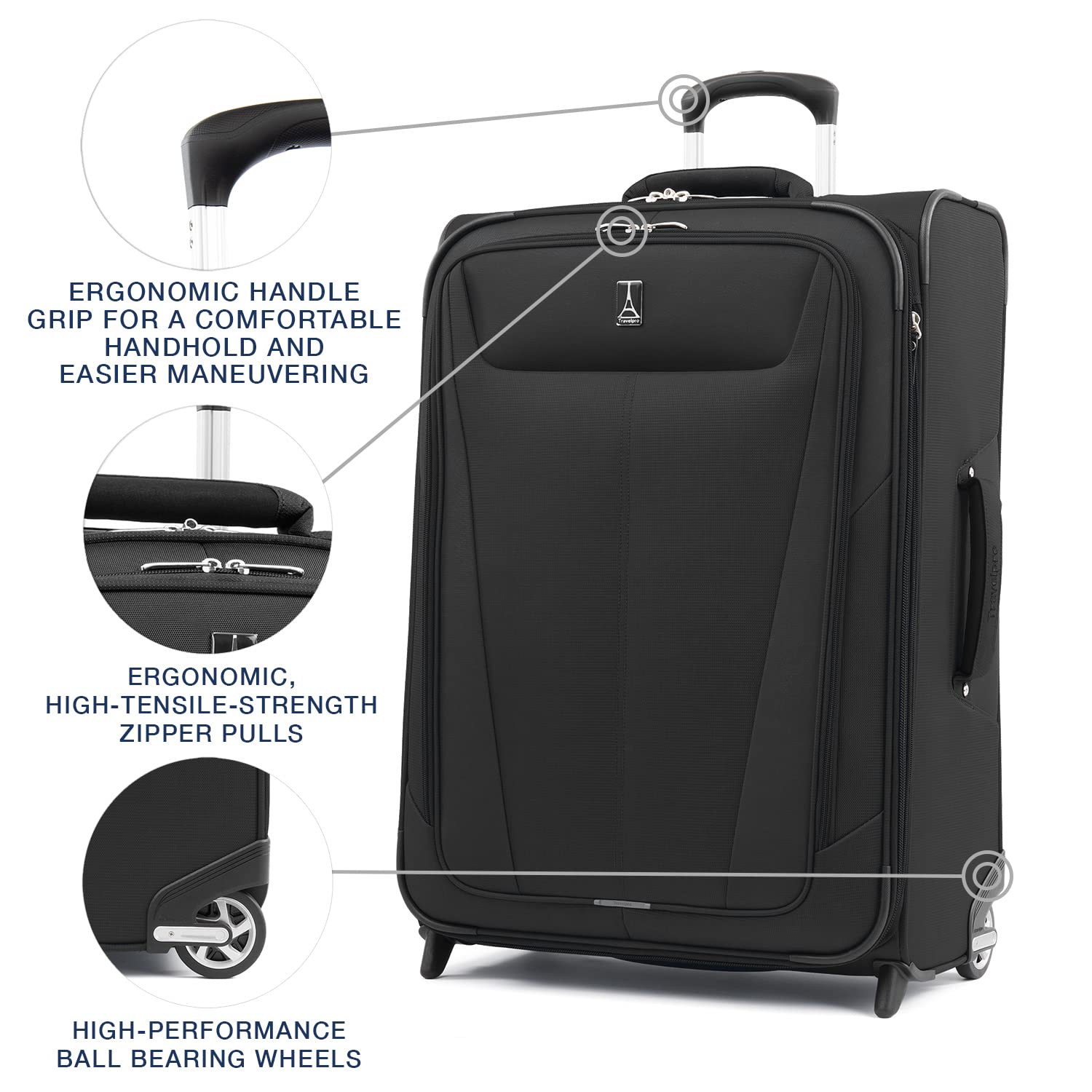 Travelpro Maxlite 5 Softside Expandable Upright 2 Wheel Luggage, Lightweight Suitcase, Men and Women U8