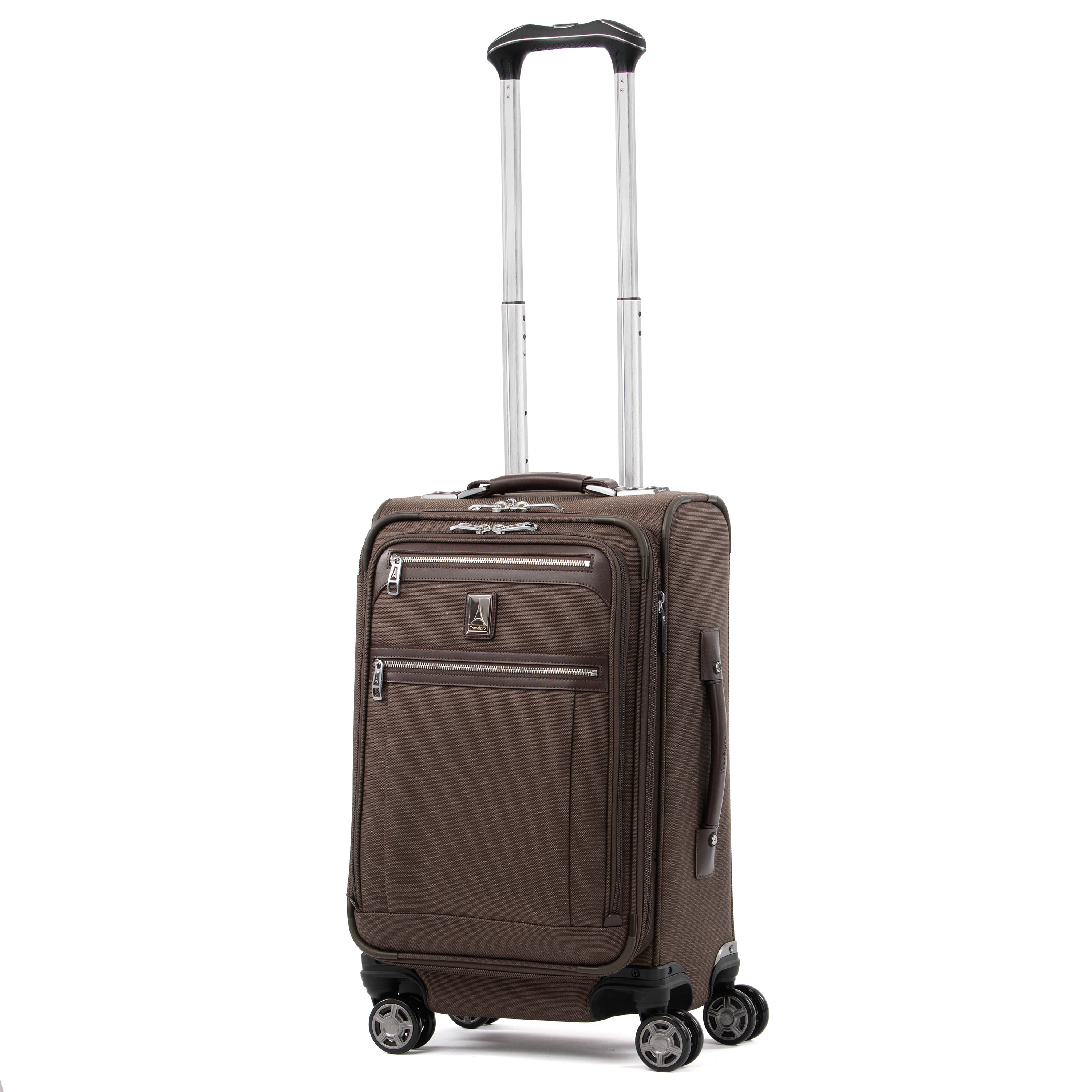 Travelpro Platinum Elite Softside Expandable Luggage, 8 Wheel Spinner Suitcase, USB Port, Suiter, Men and Women Rich Espresso Carry On 21 Inch U1