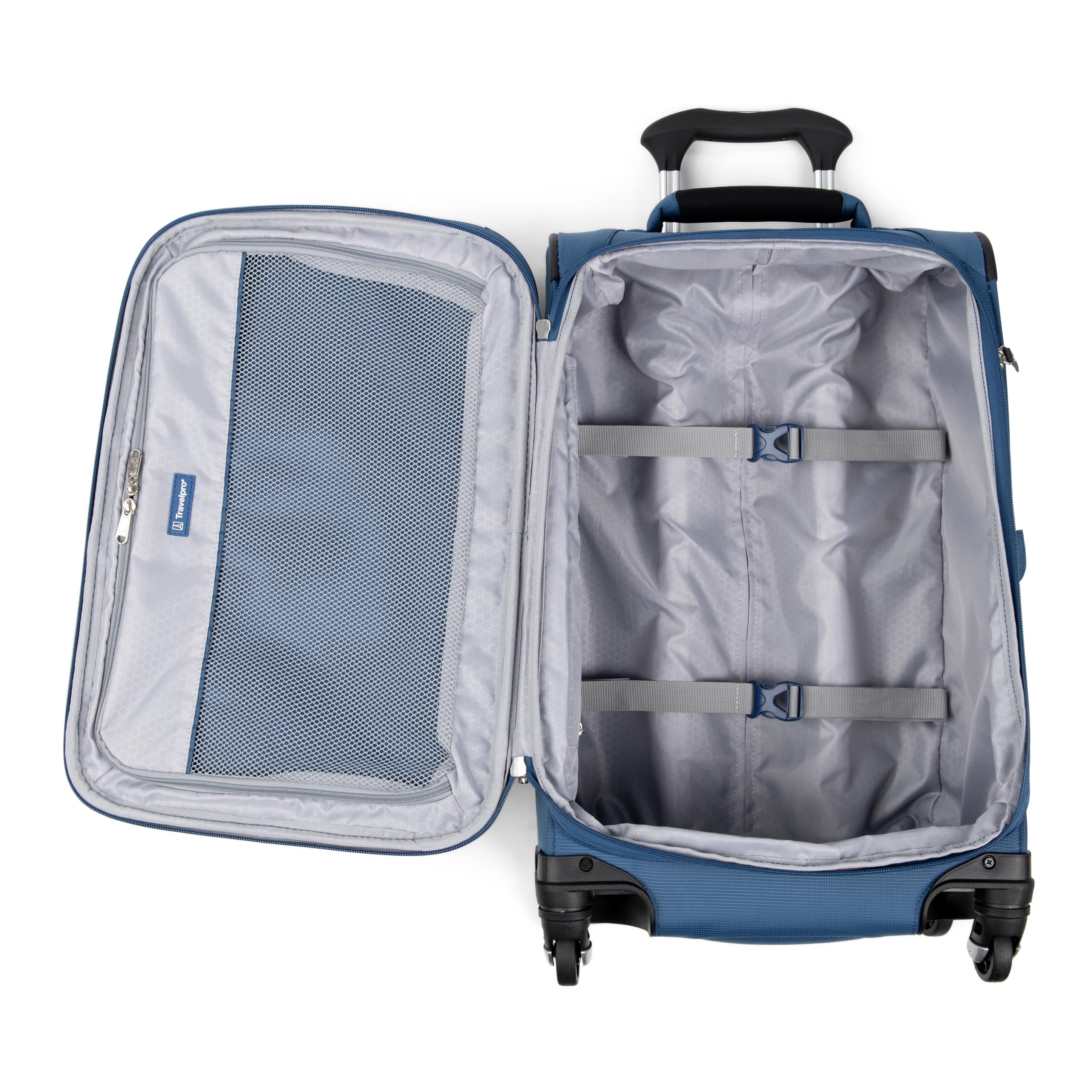 Travelpro Maxlite 5 Softside Expandable Luggage with 4 Spinner Wheels, Lightweight Suitcase, Men and Women ( Ensign Blue , Compact Carry-on 20-Inch ) Ensign Blue Compact Carry On 20 Inch U7