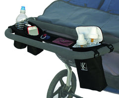 J.L. Childress DoubleCOOL, Double-Wide Insulated Stroller Accessory Organizer and Storage, Includes Cupholder, Zipper Compartments, Mesh Pockets, and Cooler ( Black , One Size ) Black One Size U1