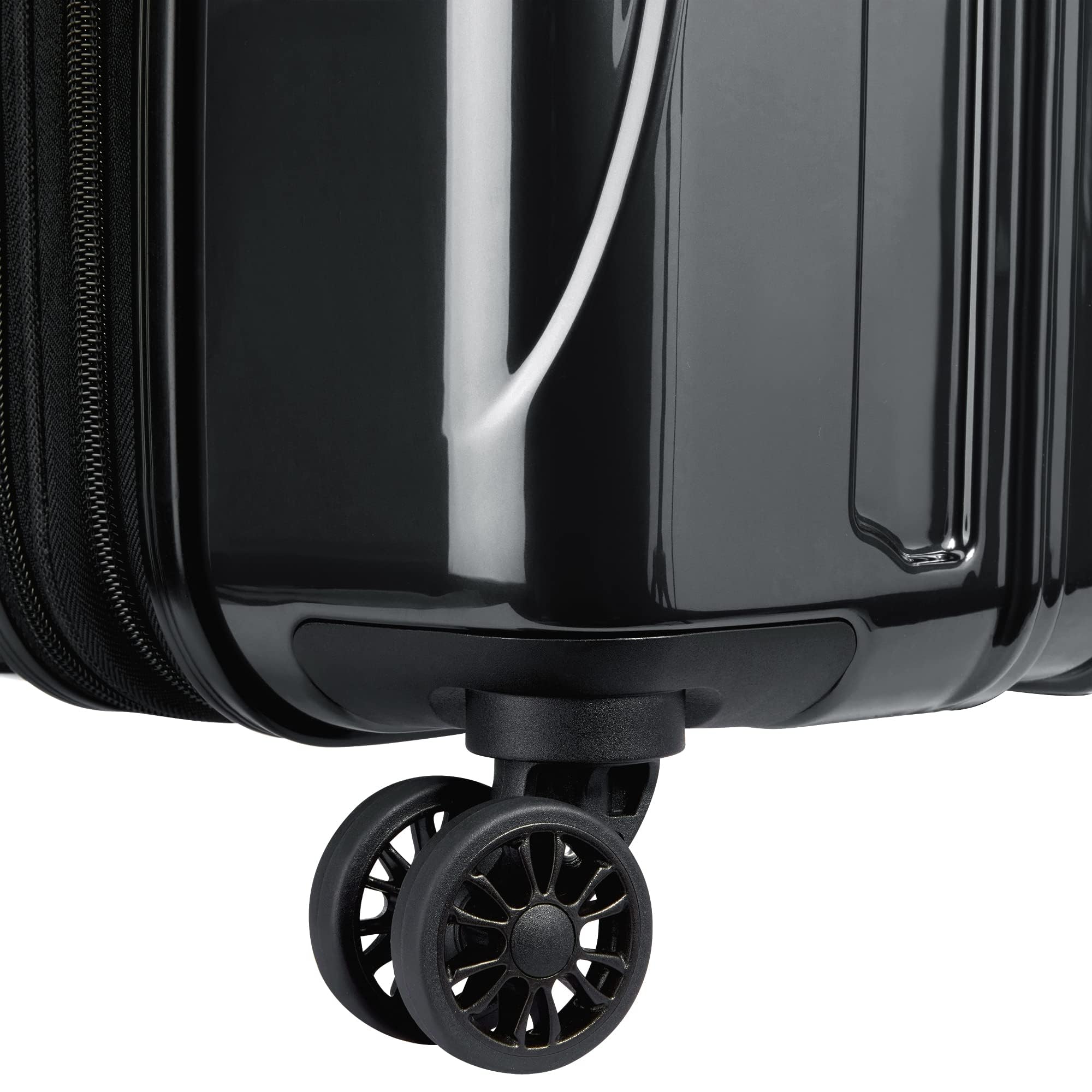 DELSEY PARIS Helium Aero Hardside Expandable Luggage with Spinner Wheels ( Black , Checked-Medium 24 Inch ) Black Checked Medium 24 Inch U21