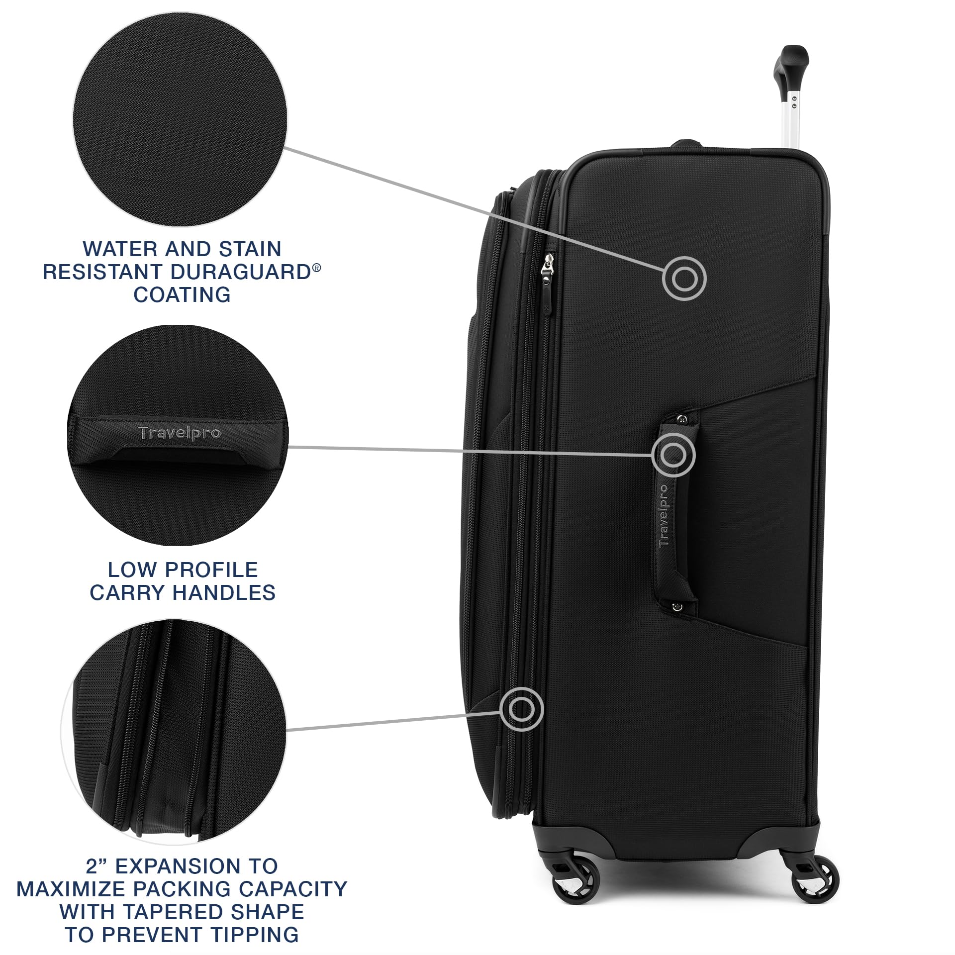 Travelpro Maxlite 5 Softside Expandable Luggage with 4 Spinner Wheels, Lightweight Suitcase, Men and Women ( Black , Checked-Large 29-Inch ) Black Checked Large 29 Inch U42