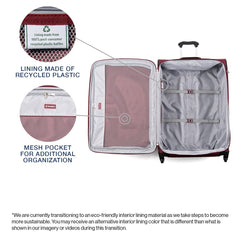 Travelpro Maxlite 5 Softside Expandable Luggage with 4 Spinner Wheels, Lightweight Suitcase, Men and Women ( Burgundy , Checked-Large 29-Inch ) Burgundy Checked Large 29 Inch U39