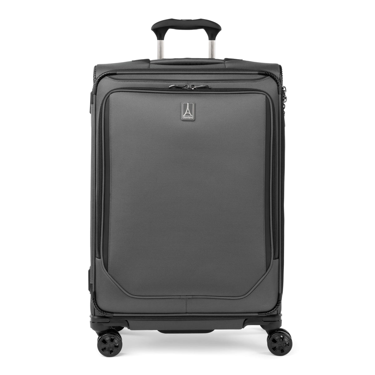 Travelpro Crew Classic Lightweight Softside Expandable Luggage, 8 Wheel Spinner Suitcase, Men and Women ( Titanium Grey , Checked Medium ) Titanium Grey Checked Medium U1