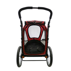 Petique Trailblazer Jogger, Dog Cart for Medium Size Pets, Ventilated Pet Stroller for Cats & Dogs ( Red , One Size ) Red One Size U1