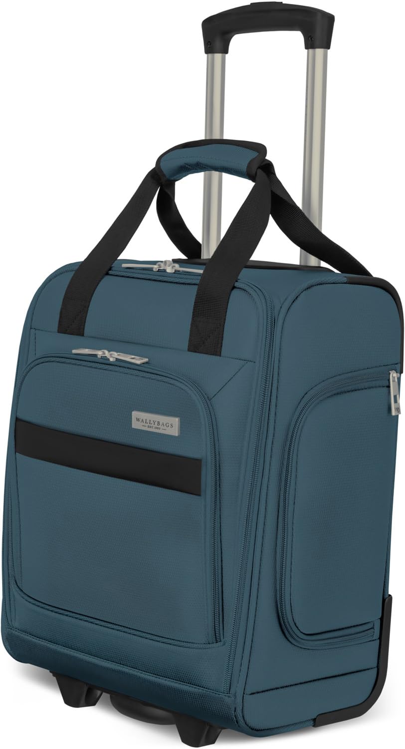 WallyBags Stratford Luggage, 16-Inch Under Seat Bag ( Teal , 16-Inch Under Seat Bag ) Teal 16 Inch Under Seat Bag U1