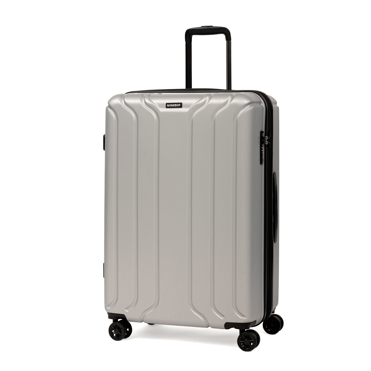 NONSTOP NEW YORK Luggage Expandable Spinner Wheels hard side shell Travel Suitcase Lightweight, TSA Lock, Double USB Port  ( Silver , 3-Piece Set (20/24/28) ) Silver 3 Piece Set 20 24 28 U29