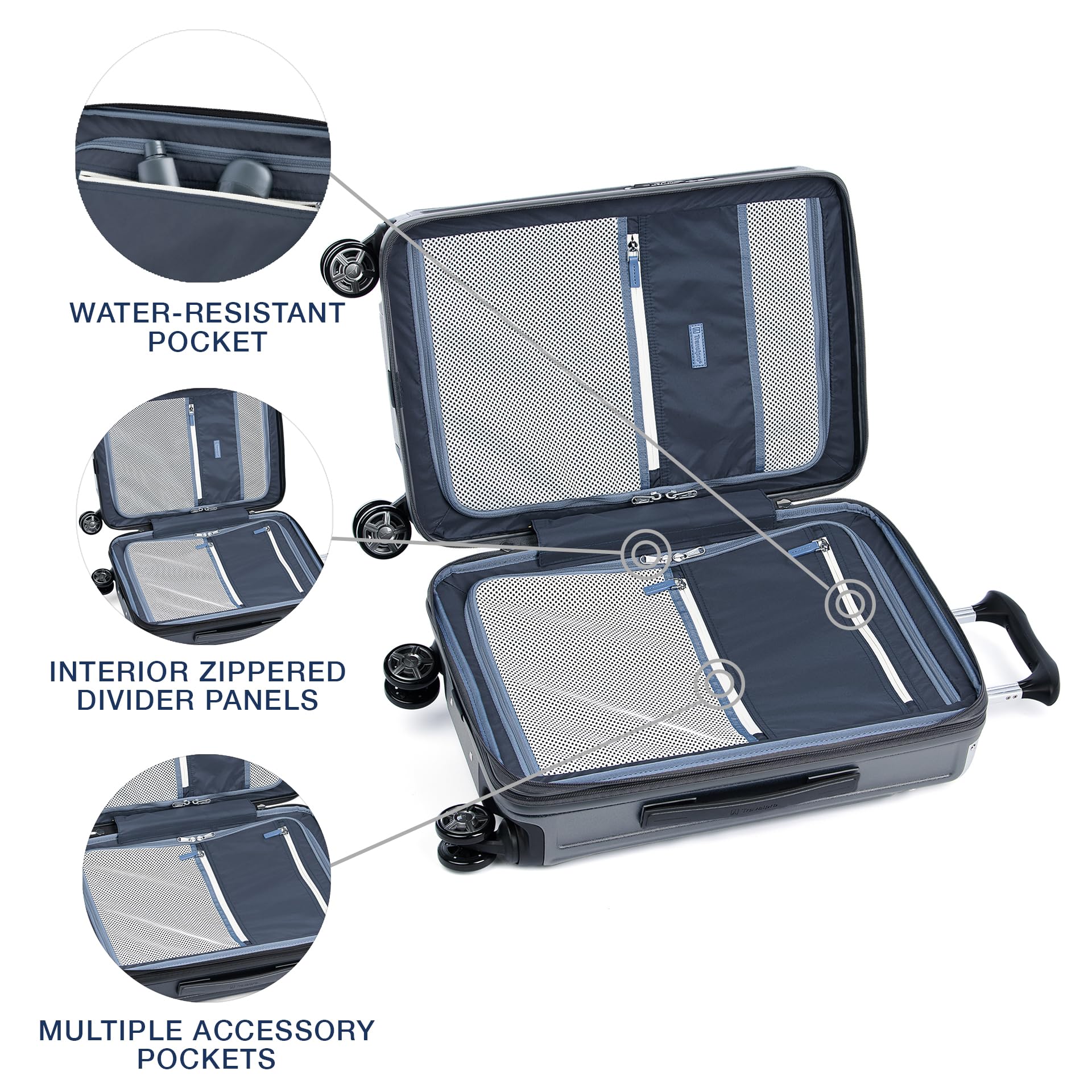 Travelpro Platinum Elite Hardside Expandable Spinner Wheel Luggage TSA Lock Hard Shell Polycarbonate Suitcase ( Vintage Grey , Carry-on 21-Inch ) Vintage Grey Carry On 21 Inch U1