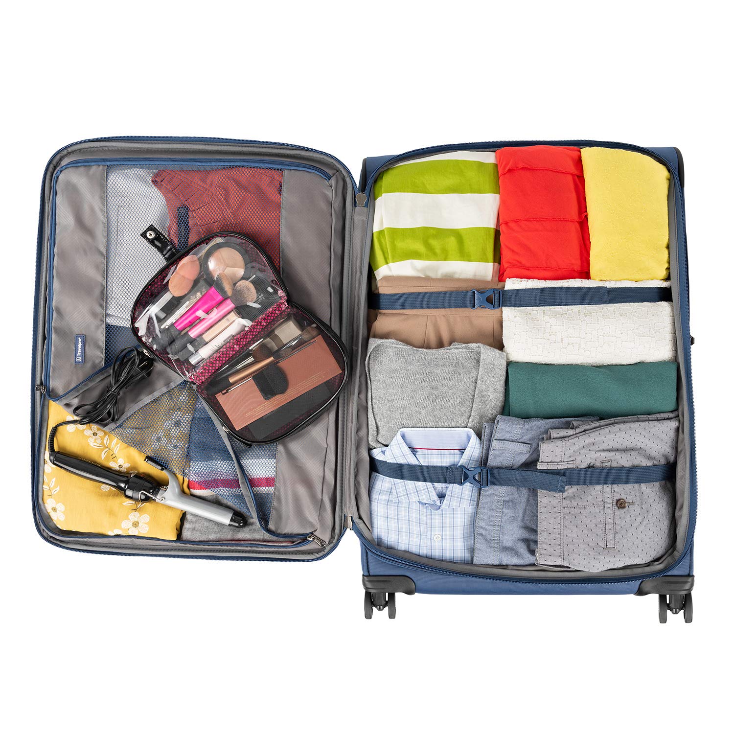 Travelpro Tourlite Softside 29" Expandable Luggage with 4 Spinner Wheels, Lightweight Suitcase, Checked Large ( Blue , Checked-Large 29-Inch ) Blue Checked Large 29 Inch U9