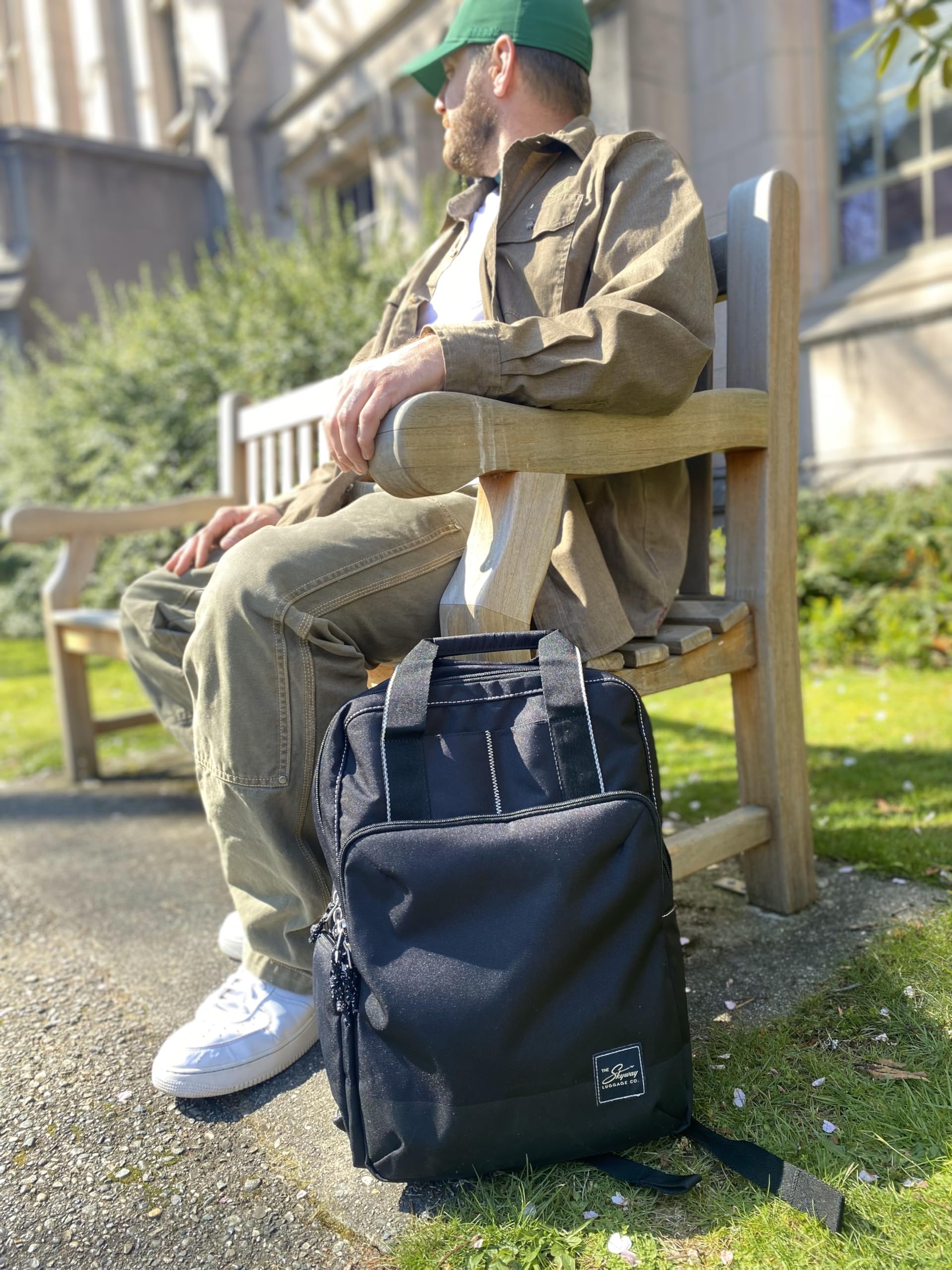 Skyway Luggage Rainier Backpack, Eco-Friendly,  Made of 100% rPET Travel Laptop Bag for Women & Men ( Crater Black , 17L ) Crater Black 17 L U1