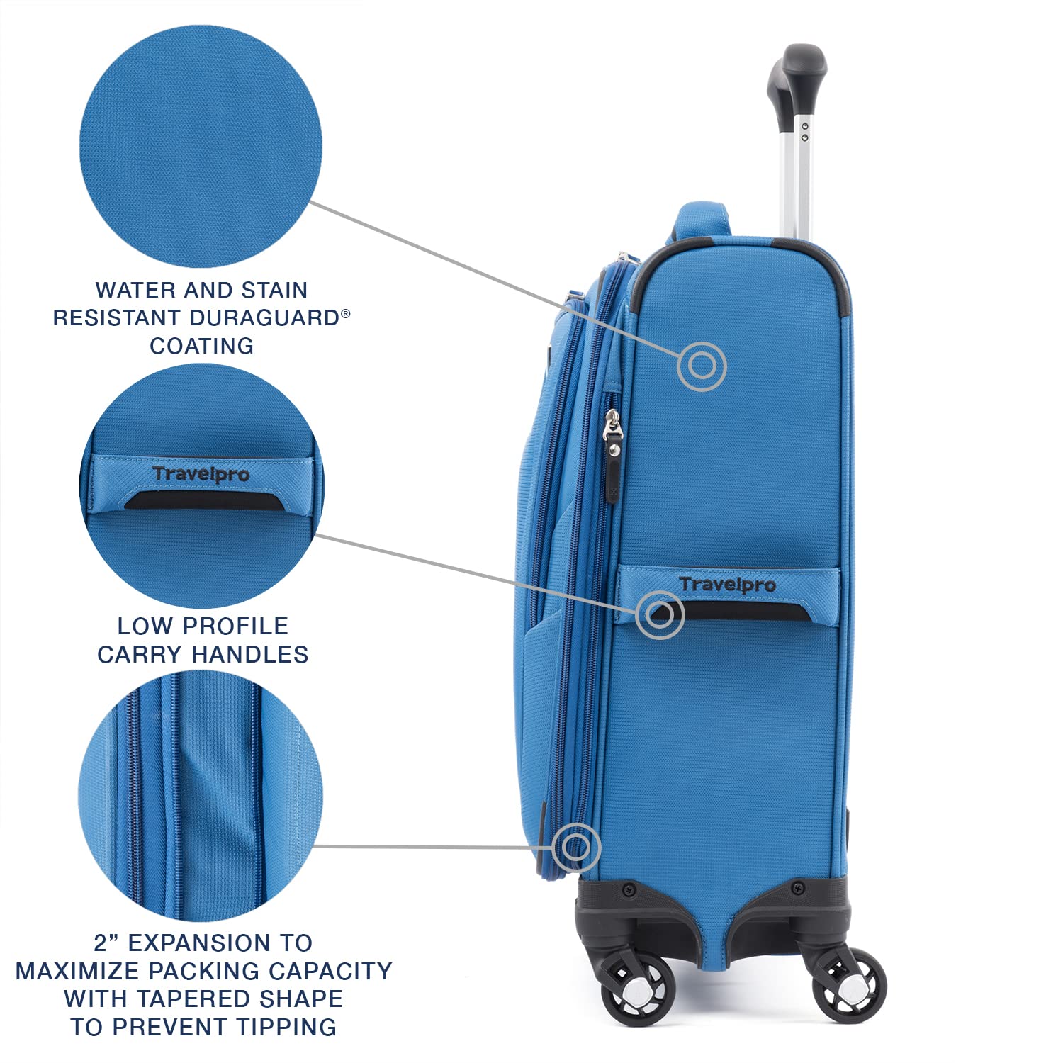 Travelpro Maxlite 5 Softside Expandable Luggage with 4 Spinner Wheels, Lightweight Suitcase, Men and Women U1