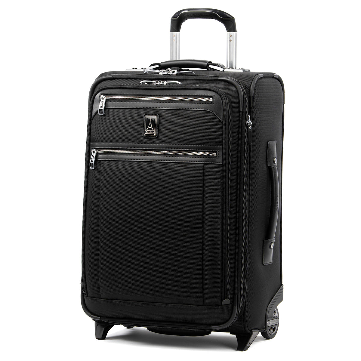 Travelpro Platinum Elite Softside Expandable Luggage, 2 Wheel Upright Suitcase, USB Port, Men and Women ( Shadow Black , Carry On 22 Inch ) Shadow Black Carry On 22 Inch U3
