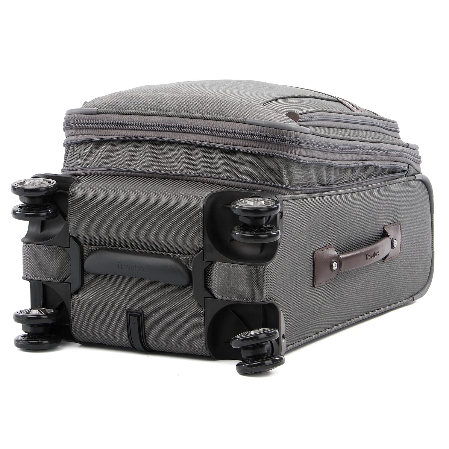 Travelpro Platinum Elite Softside Expandable Checked Luggage, 8 Wheel Spinner Large Suitcase, TSA Lock, Men and Women ( Vintage Grey , Carry-On 21-Inch ) Vintage Grey Carry On 21 Inch U8