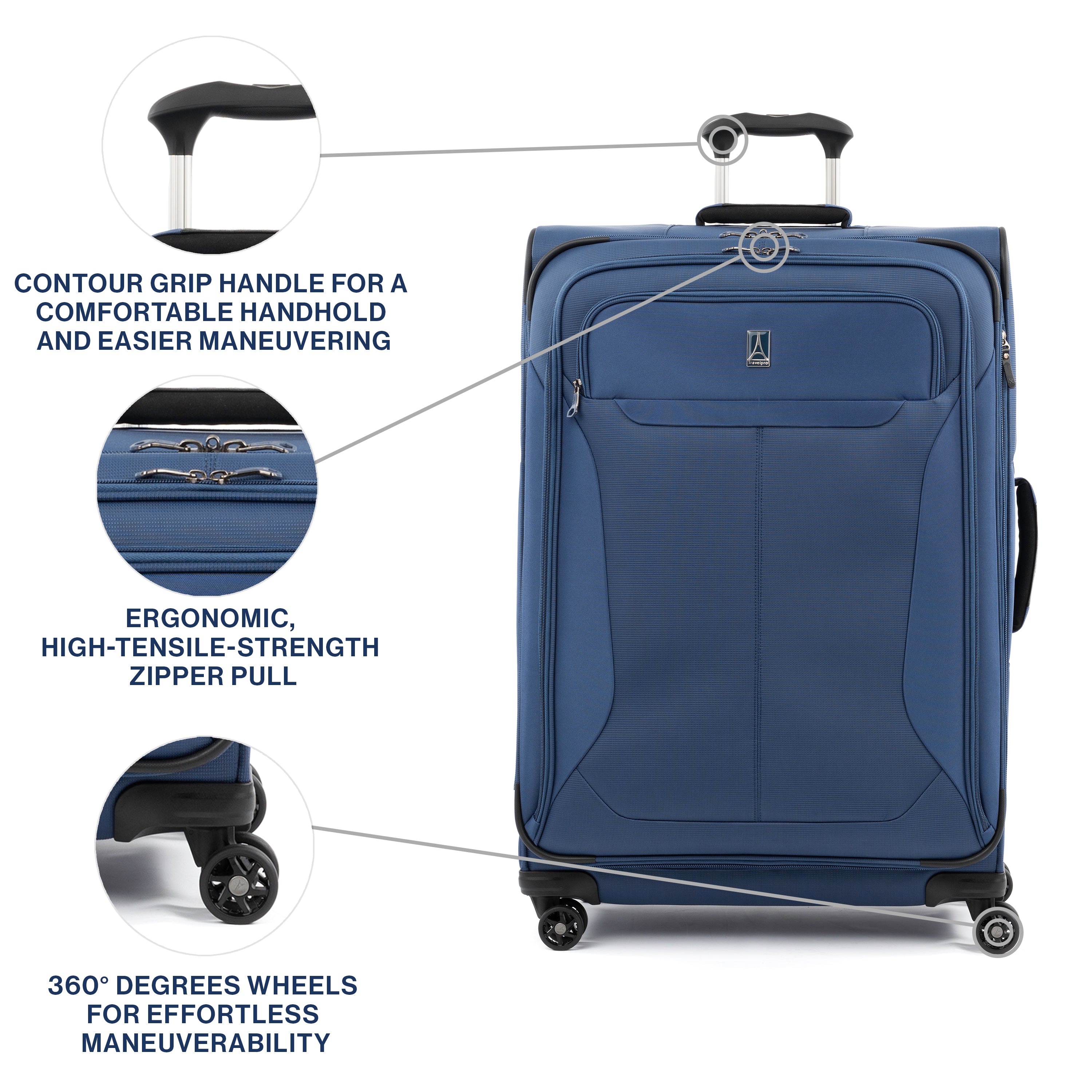 Travelpro Tourlite Softside 29" Expandable Luggage with 4 Spinner Wheels, Lightweight Suitcase, Checked Large ( Blue , Checked-Large 29-Inch ) Blue Checked Large 29 Inch U14