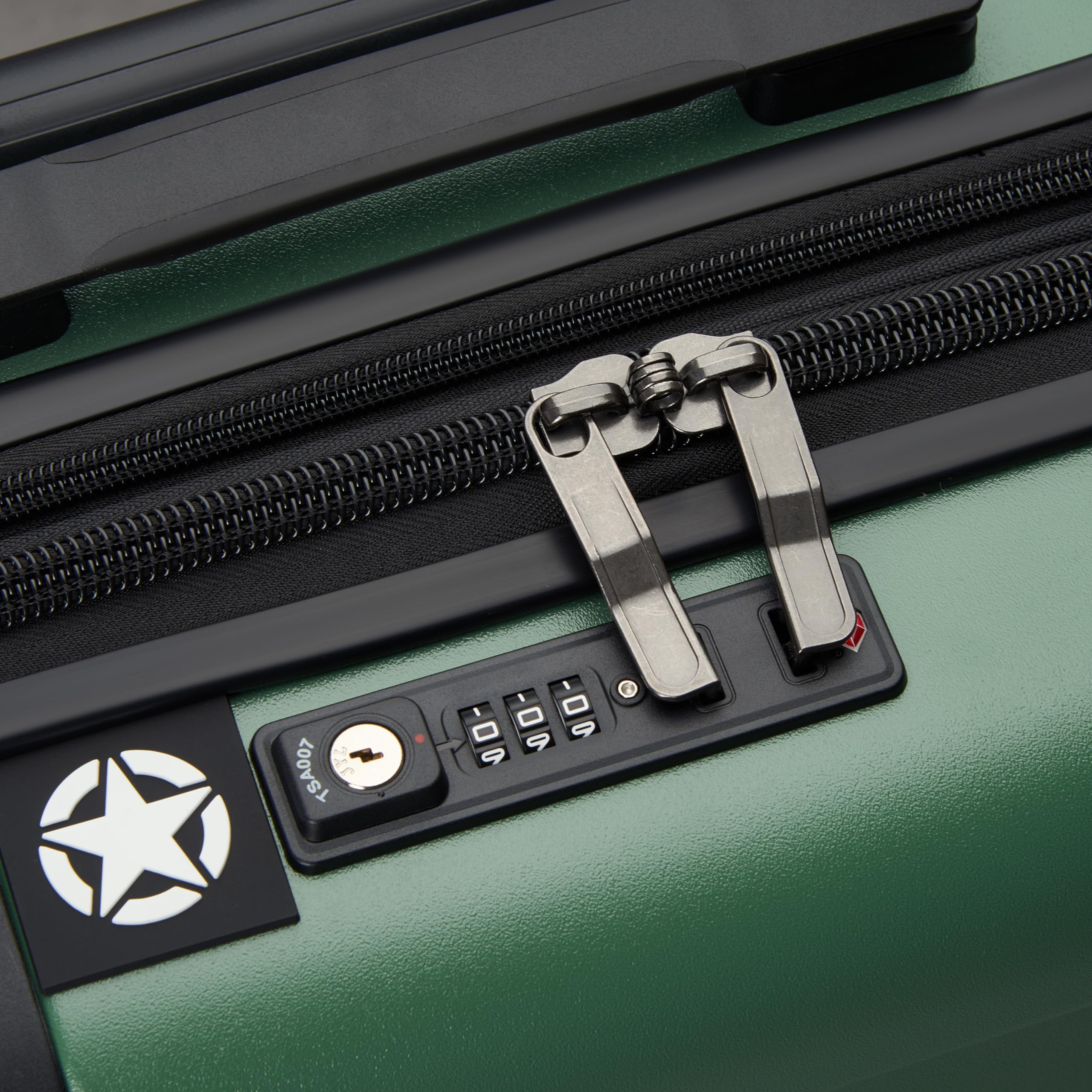 Jeep JH002B Hardside Expandable Luggage with Spinner Wheels ( Elm Green , Carry-On 19 Inch ) Elm Green Carry On 19 Inch U1