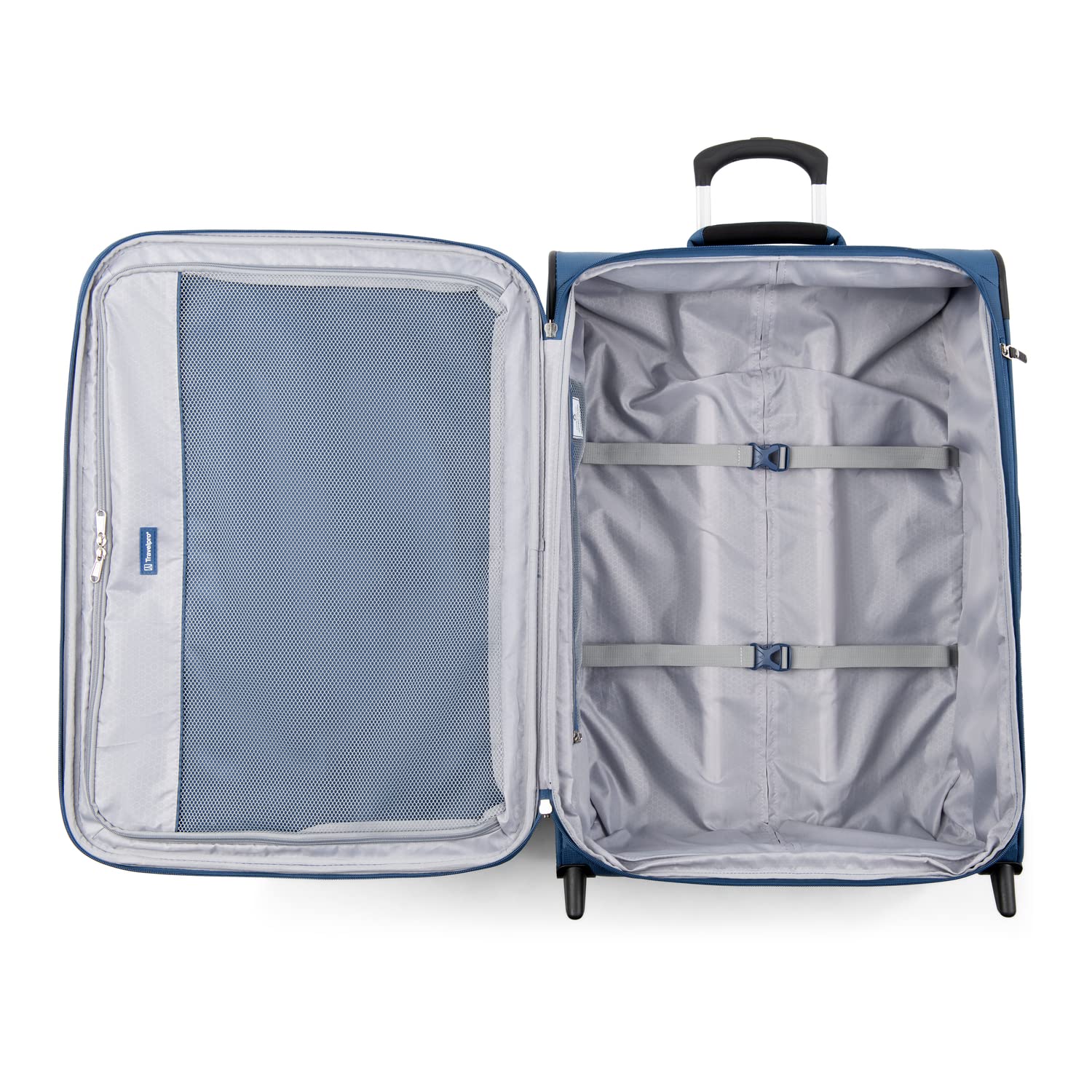 Travelpro Maxlite 5 Softside Expandable Upright 2 Wheel Luggage, Lightweight Suitcase, Men and Women Ensign Blue Checked Medium 26 Inch U12