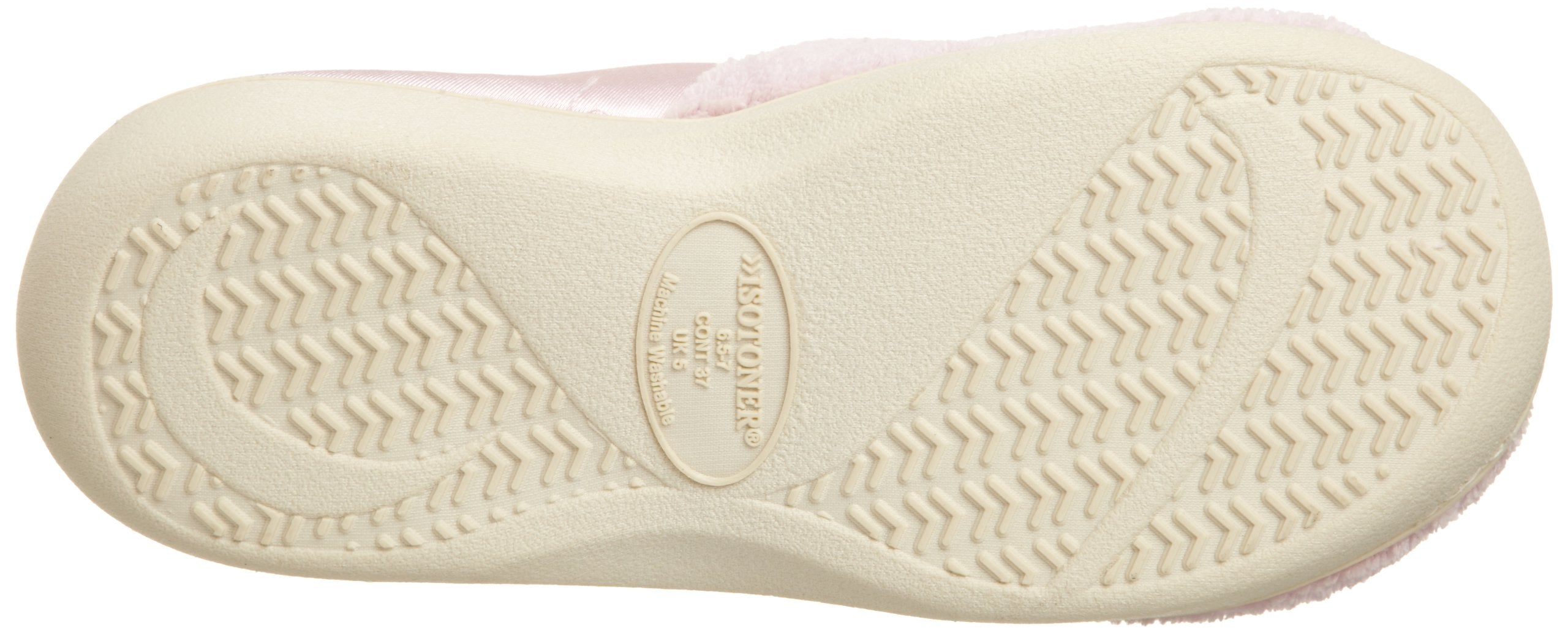 Isotoner Women's Microterry PillowStep Satin Cuff Clog Slippers ( Peony , 9.5-10.5 ) Peony 9 5 10 5 U1