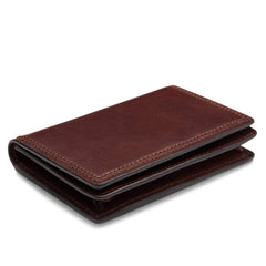 Bosca | Men’s 2 Pocket Card Case Wallet w/I.D. Window in Dolce Italian Leather ( Dark Brown , One Size ) Dark Brown One Size U2