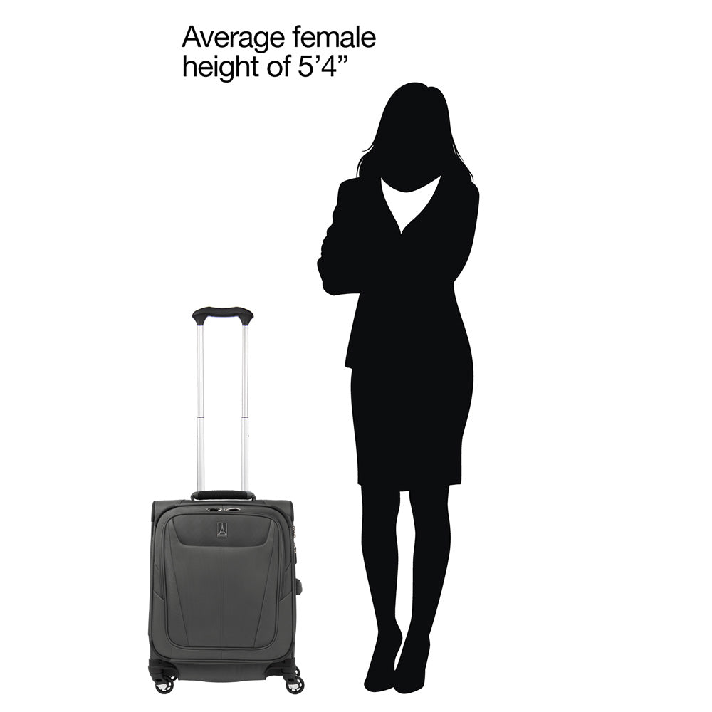 Travelpro Maxlite 5 Softside Expandable Luggage with 4 Spinner Wheels, Lightweight Suitcase, Men and Women Shadow Grey Carry On 19 Inch U3