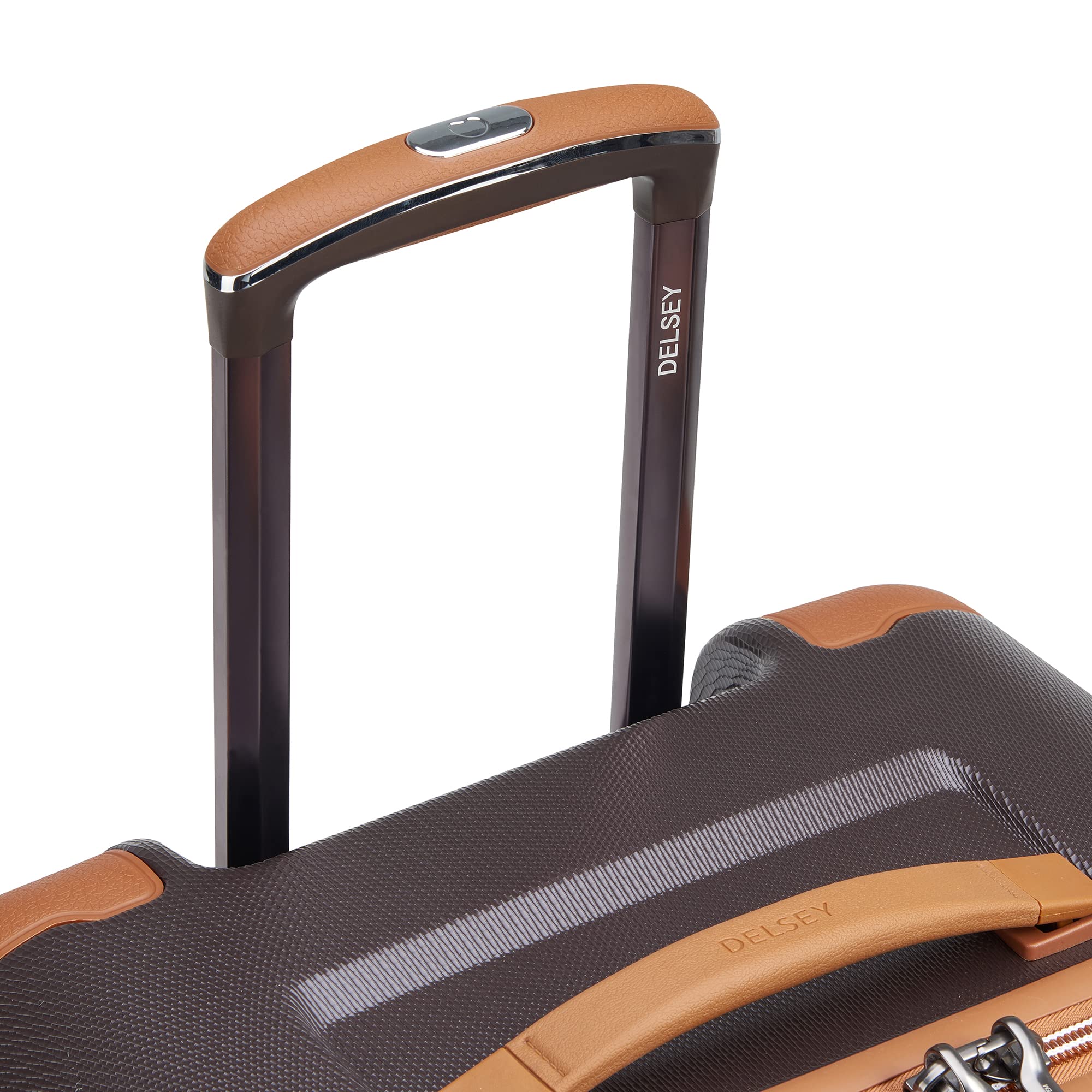DELSEY Paris Chatelet Air 2.0 Hardside Luggage with Spinner Wheels Chocolate Brown Checked 26 Inch Trunk U2