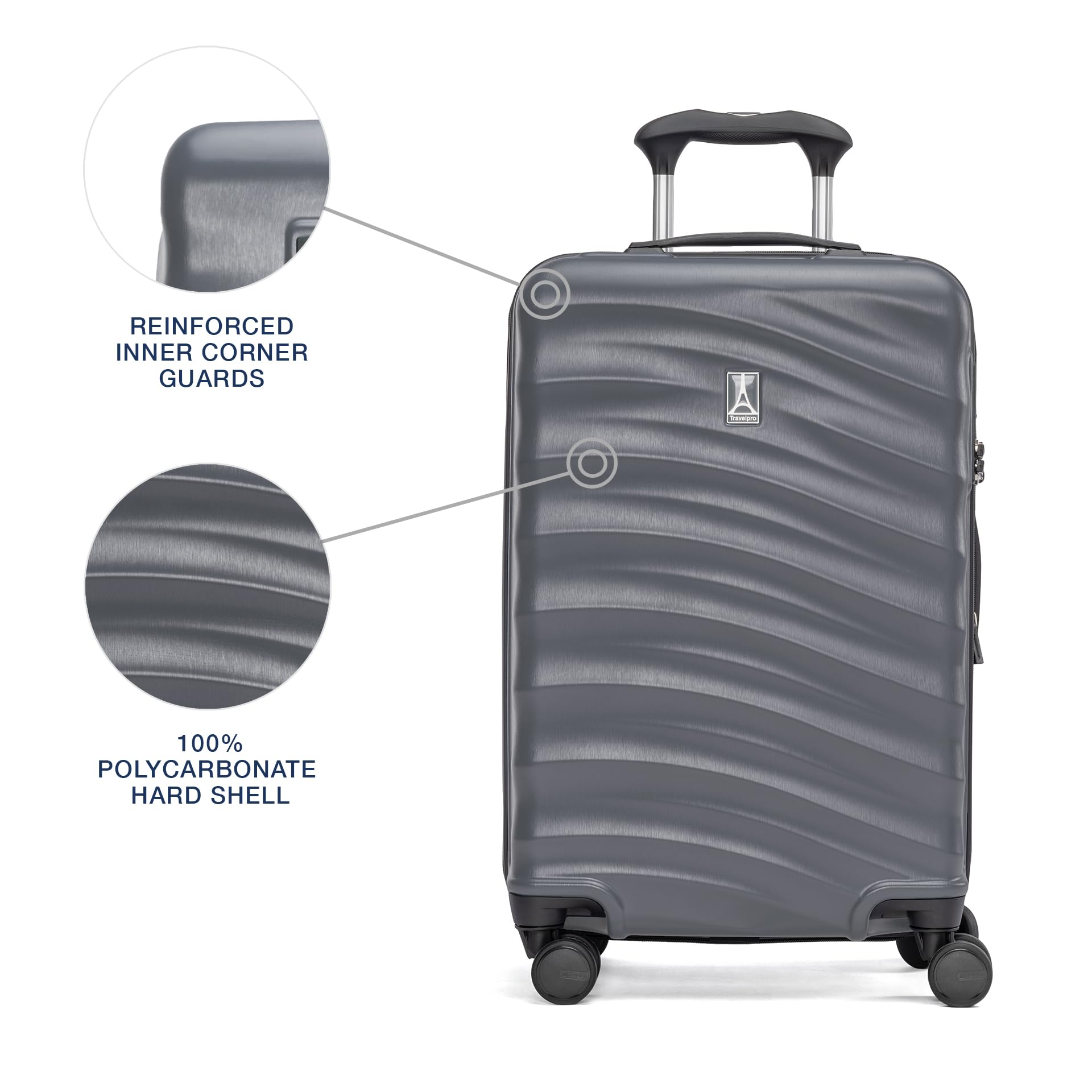 Travelpro Maxlite Air V2 Hardside Expandable Luggage, 8 Spinner Wheels, Lightweight Hard Shell Suitcase, TSA lock ( Shadow Grey , Carry On 21-Inch ) Shadow Grey Carry On 21 Inch U3