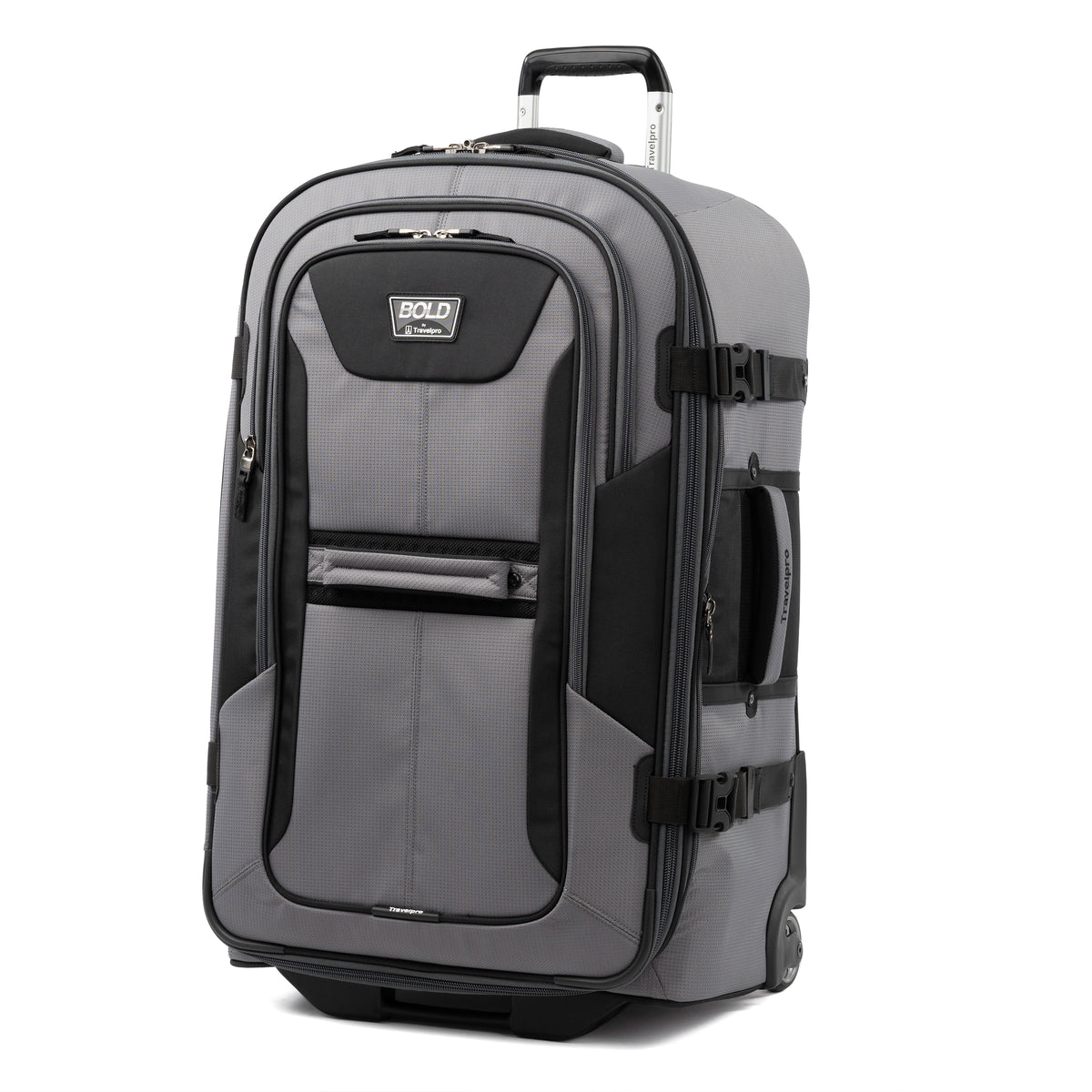 Travelpro Unisex-Adult Bold Softside Expandable Rollaboard Upright Luggage ( Grey/Black , Checked-Large 28-Inch ) Grey/Black Checked Large 28 Inch U1