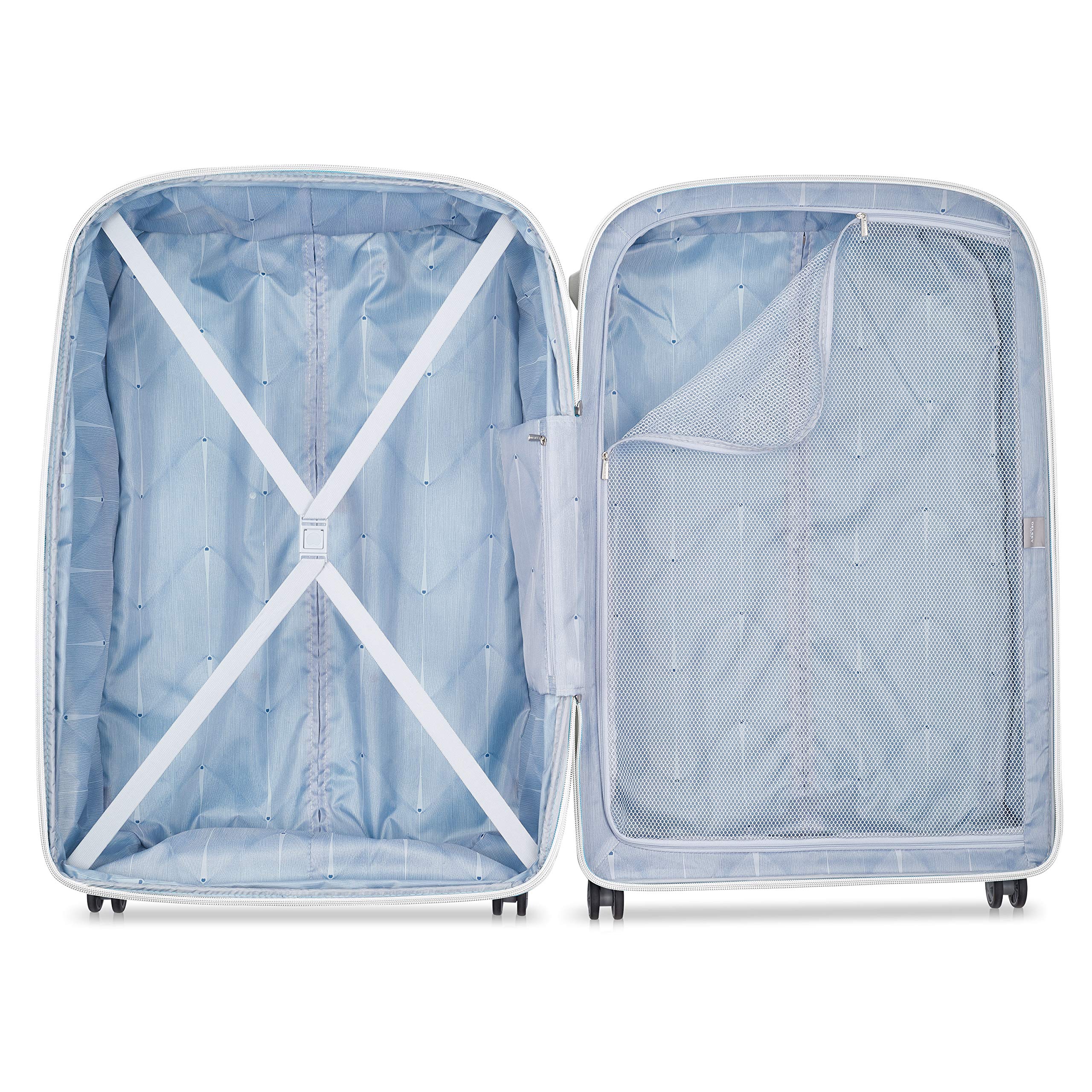 DELSEY Paris Clavel Hardside Expandable Luggage with Spinner Wheels ( WHITE , Checked-Large 30 Inch ) WHITE Checked Large 30 Inch U10