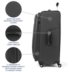 Travelpro Maxlite 5 Softside Expandable Luggage with 4 Spinner Wheels, Lightweight Suitcase, Men and Women Shadow Grey Checked Large 29 Inch U6