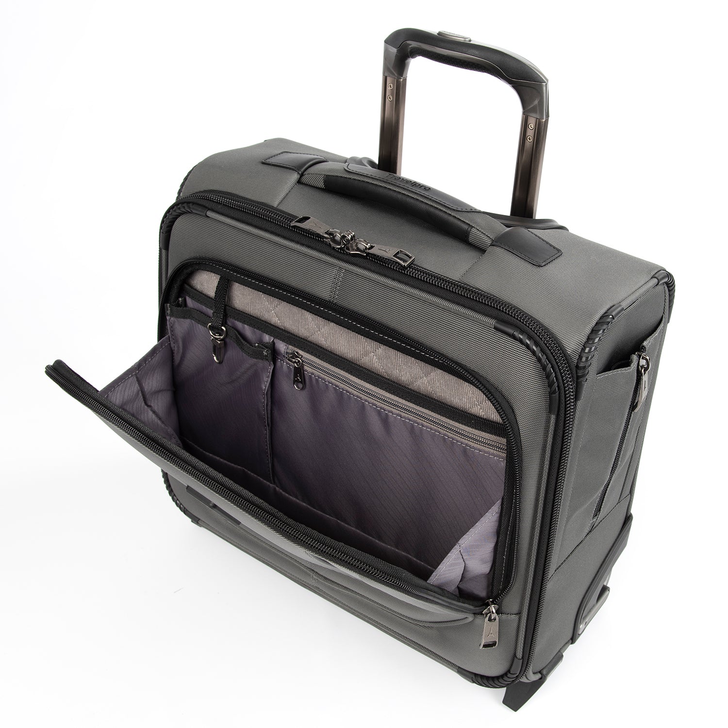Travelpro Crew Versapack Carry-on 2 Wheel Upright Rolling Tote, 14-Inch Laptop or Tablet Pocket, Men and Women, Jet Black, 16.5-Inch ( Titanium Grey , One Size ) Titanium Grey One Size U1