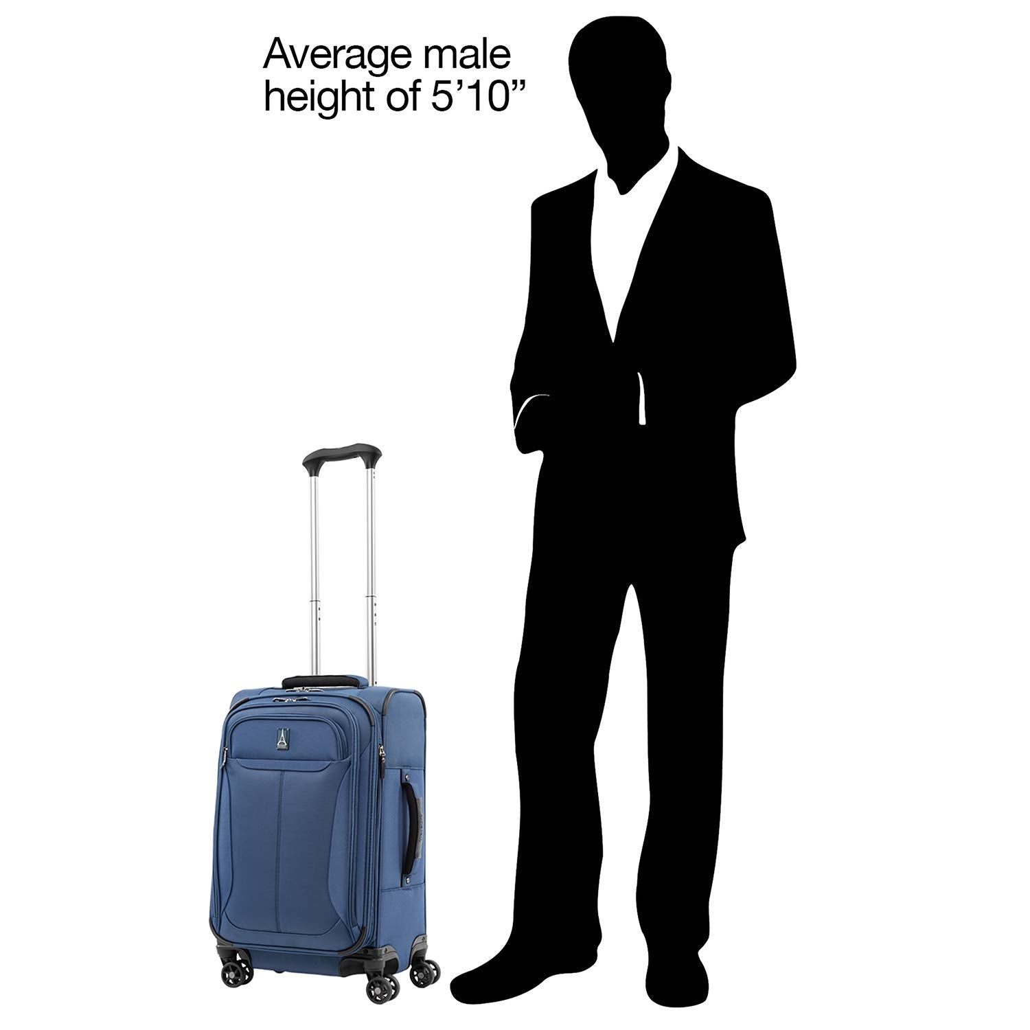 Travelpro Tourlite Softside Expandable Luggage with 4 Spinner Wheels, Lightweight Suitcase, Men and Women Blue Carry On 21 Inch U22