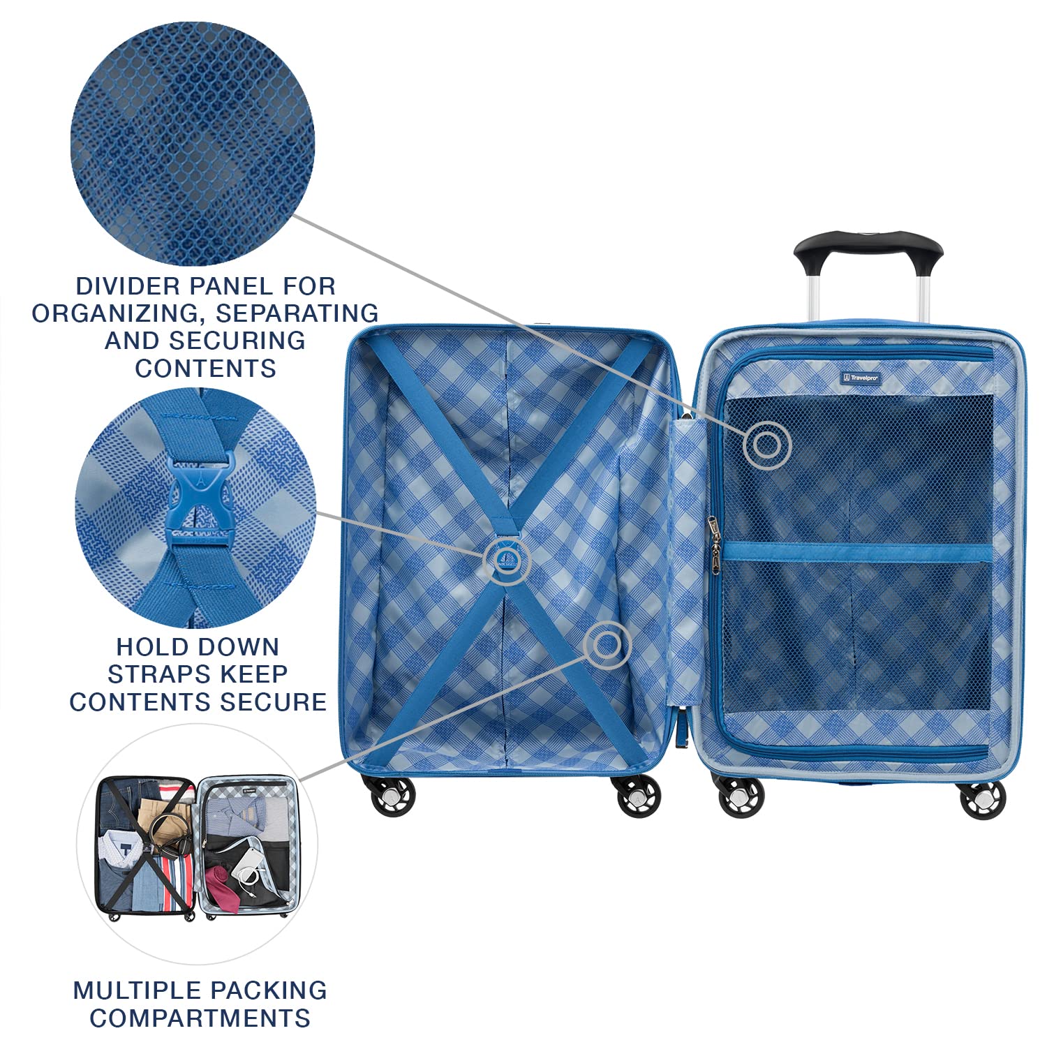 Travelpro Maxlite 5 Hardside Spinner Wheel Luggage Azure Blue Non Expandable Carry On 21 Inch U1