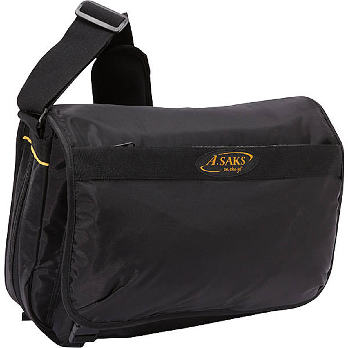 A.Saks EXPANDABLE Messenger Bag ( Black , One Size ) Black One Size U2