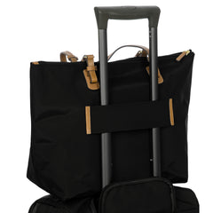 Brics X-Collection Sportina Large 3-in-1 Tote Bag - Water-Resistant Recycled Nylon Travel Carry-On Bag with Adjustable Strap and Luggage Pass-Through - Detachable Pouch Included ( Black , One Size ) Black One Size U3