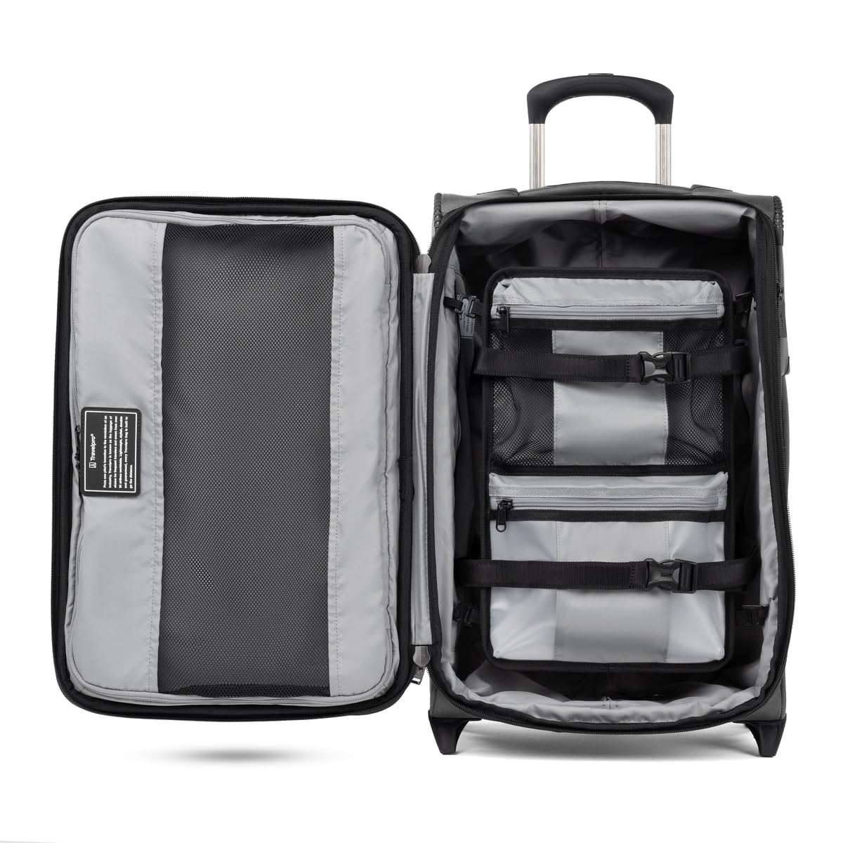 Travelpro Crew Classic Lightweight Softside Expandable Luggage, 8 Wheel Spinner Suitcase, Men and Women ( Titanium Grey , Carry-On ) Titanium Grey Carry On U1