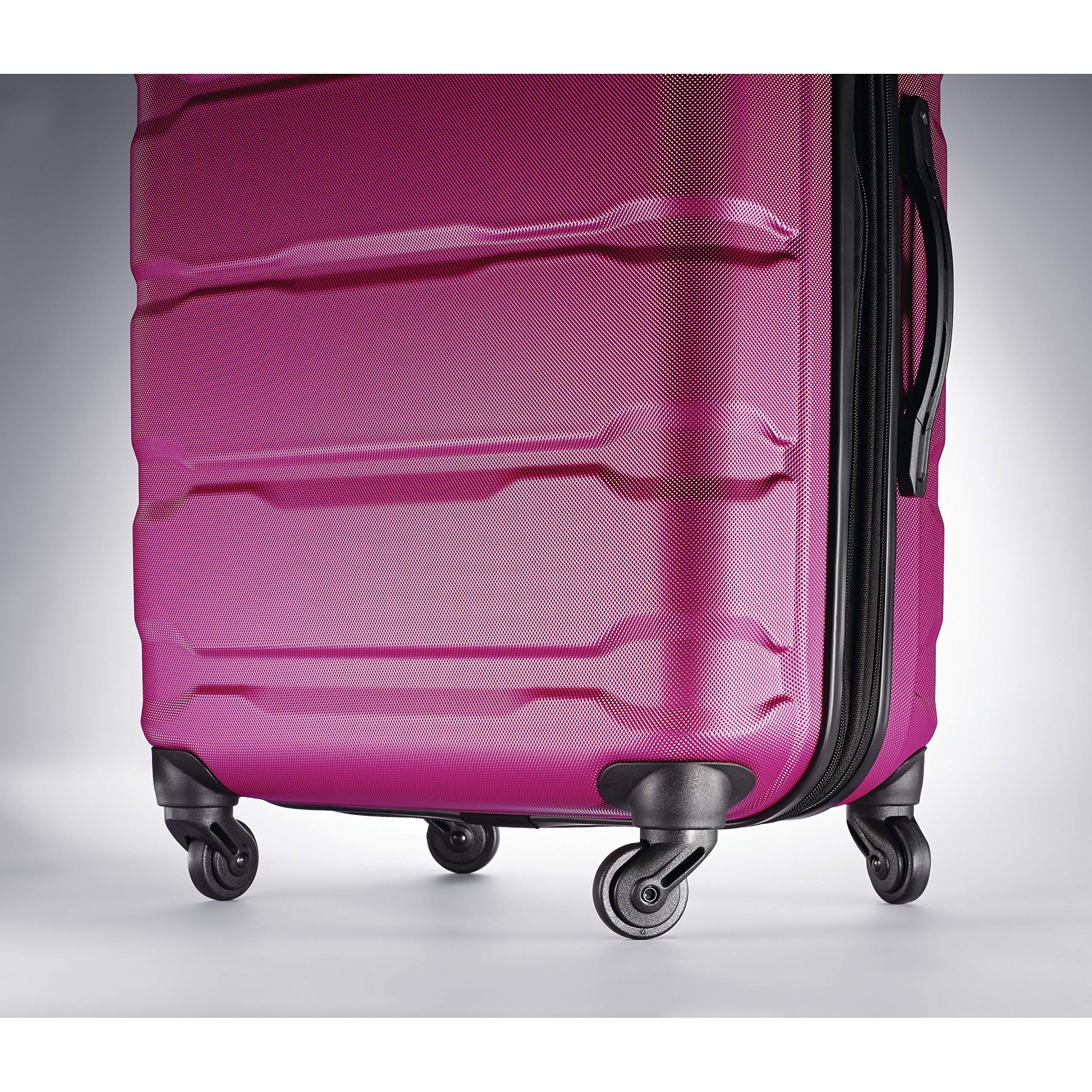 Samsonite Omni Pc Hardside Expandable Luggage with Spinner Wheels ( Radiant Pink , Checked-Medium 24-Inch ) Radiant Pink Checked Medium 24 Inch U1