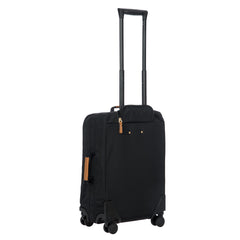 Bric's X-Travel 21 Carry-On Spinner Luxury Softside Luggage with 360 Wheels, Recycled Water-Resistant Fabric, Interior Pockets, and Leather Details ( Black , One Size ) Black One Size U2
