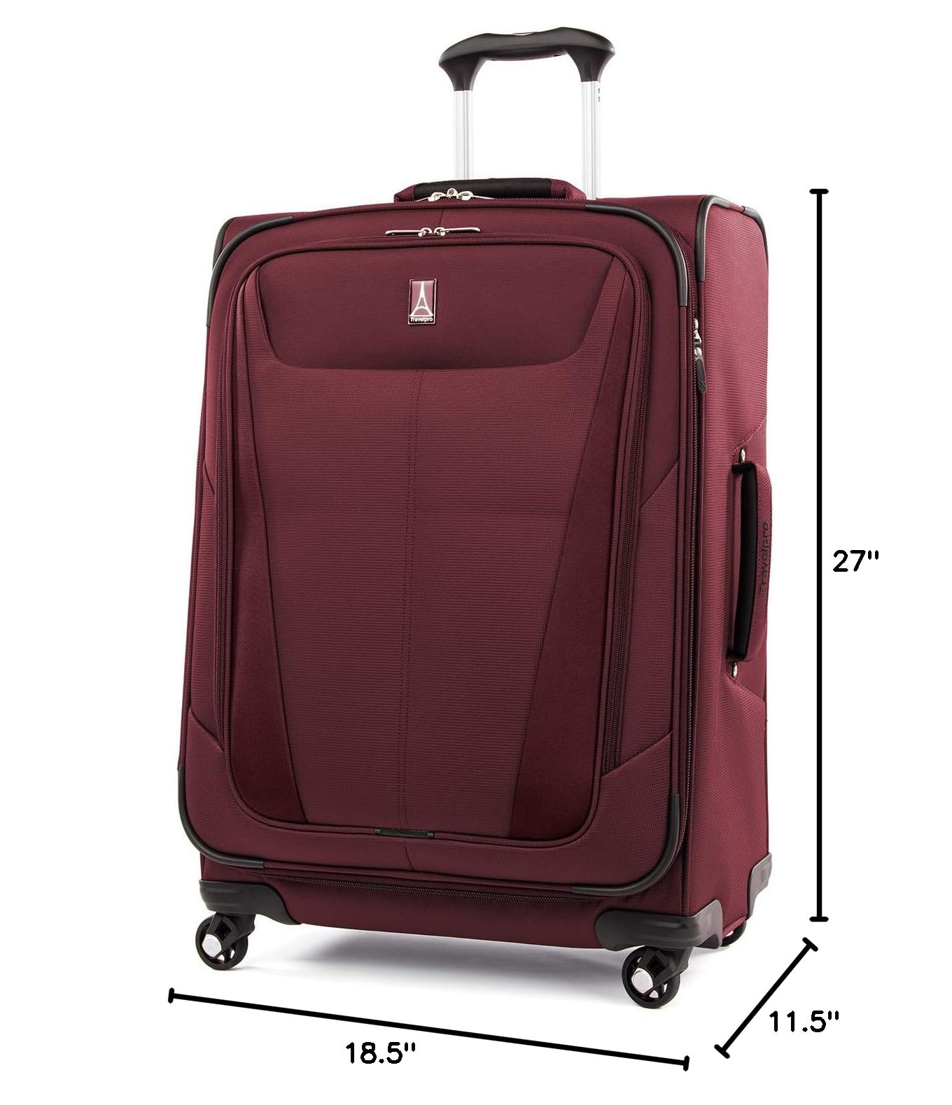 Travelpro Maxlite 5 Softside Expandable Luggage with 4 Spinner Wheels, Lightweight Suitcase, Men and Women ( Burgundy , Checked-Medium 25-Inch ) Burgundy Checked Medium 25 Inch U27