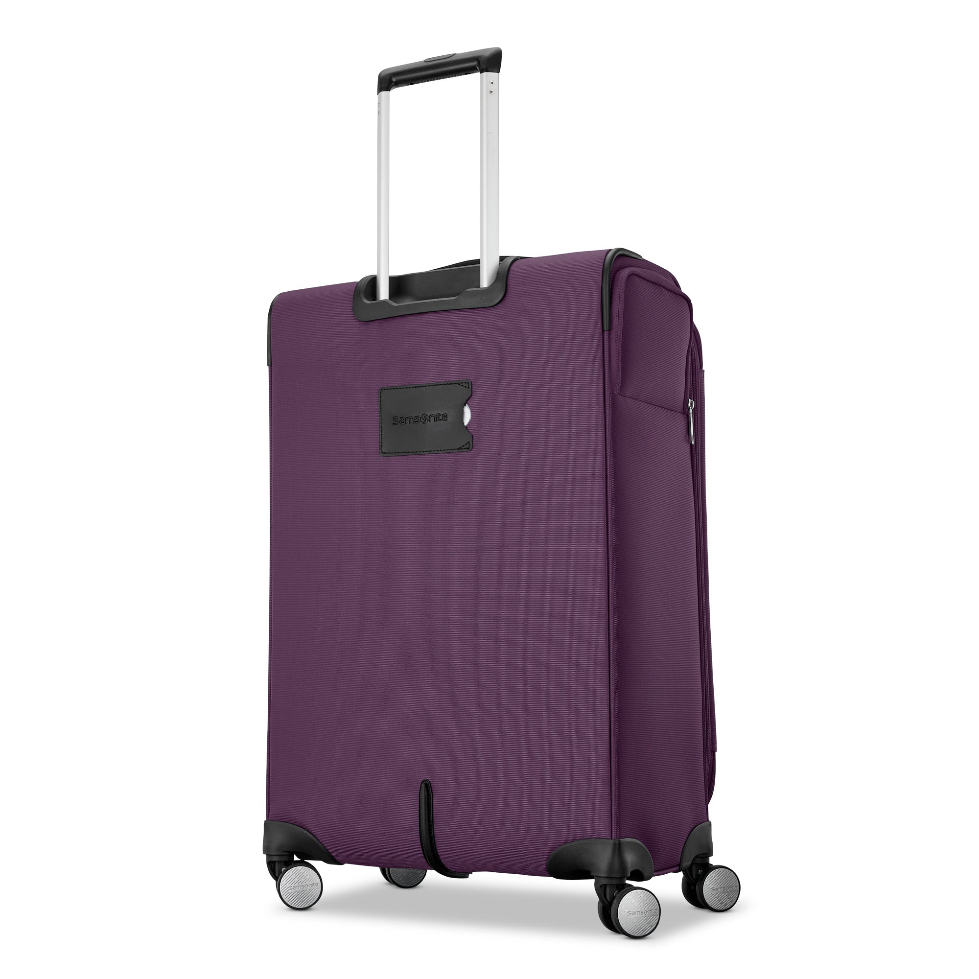 Samsonite Element Soft-Sided 25-Inch Lightweight Medium Checked Expandable Suitcase: Durable, 360 Spinner Wheels, Adjustable Telescopic Handle, 2 Front & 1 Side Pocket ( Purple , 25-Inch Checked-Medium ) Purple 25 Inch Checked Medium U8