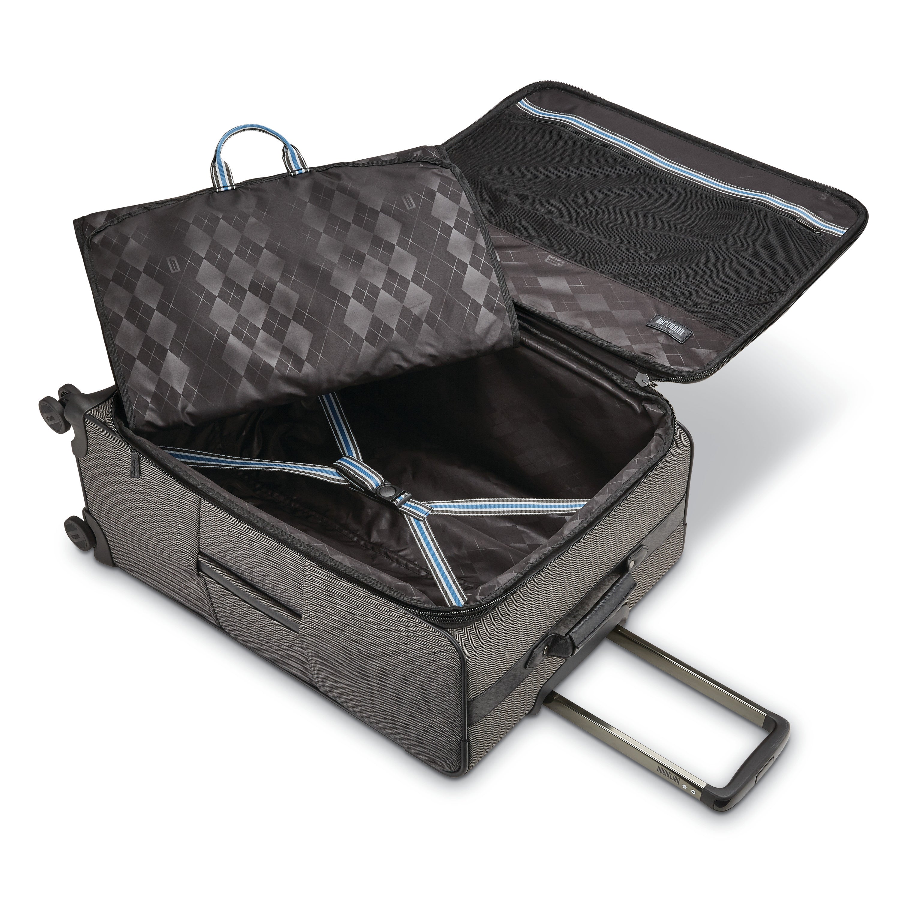 Hartmann Herringbone Deluxe Extended Journey Expandable Spinner ( Black Herringbone , One Size ) Black Herringbone One Size U2