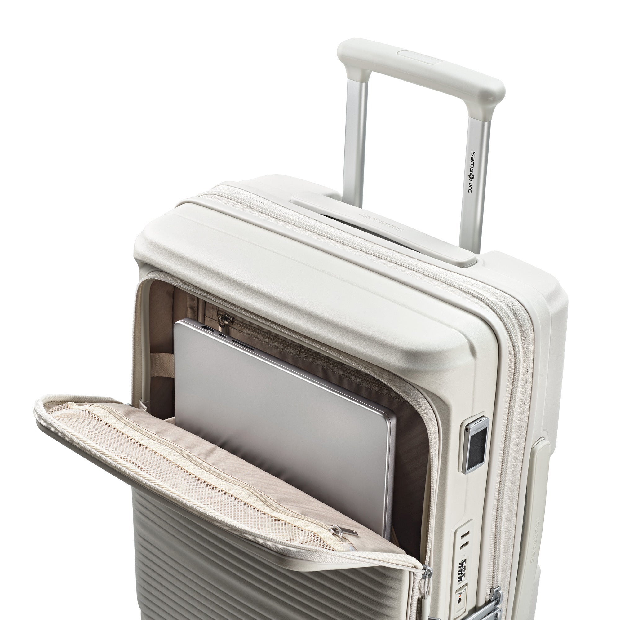 Samsonite Paralux Carry-On Luggage - Innovative Design - Quick Access Front Pocket - Dual Suspension Wheel Technology - TSA Lock - Expandable - Includes Removable Packing Cubes ( Stone Grey , Carry-On Spinner ) Stone Grey Carry On Spinner U3