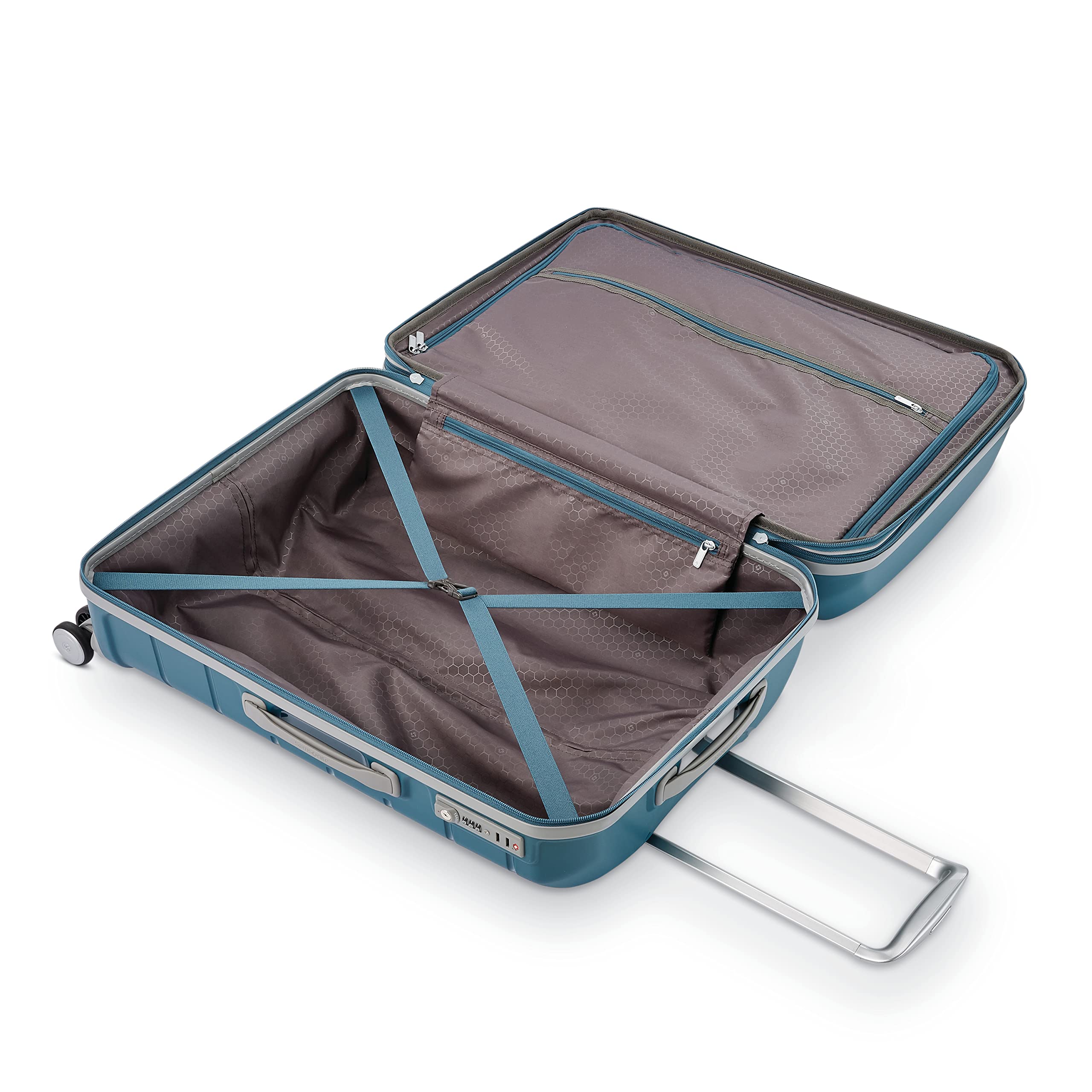 Samsonite Freeform Hardside Expandable with Double Spinner Wheels ( Dark Teal , Checked-Large Spinner ) Dark Teal Checked Large Spinner U10