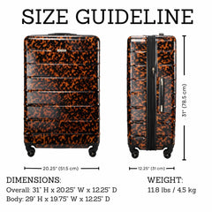 Ricardo Beverly Hills Cambria Hardside Luggage | Stylish Suitcase with Wheels for Effortless Travel, Expandable and Secure TSA-Locked Packing 29-inch Large Checked ( Tortoise , Checked Large 29-Inch ) Tortoise Checked Large 29 Inch U2
