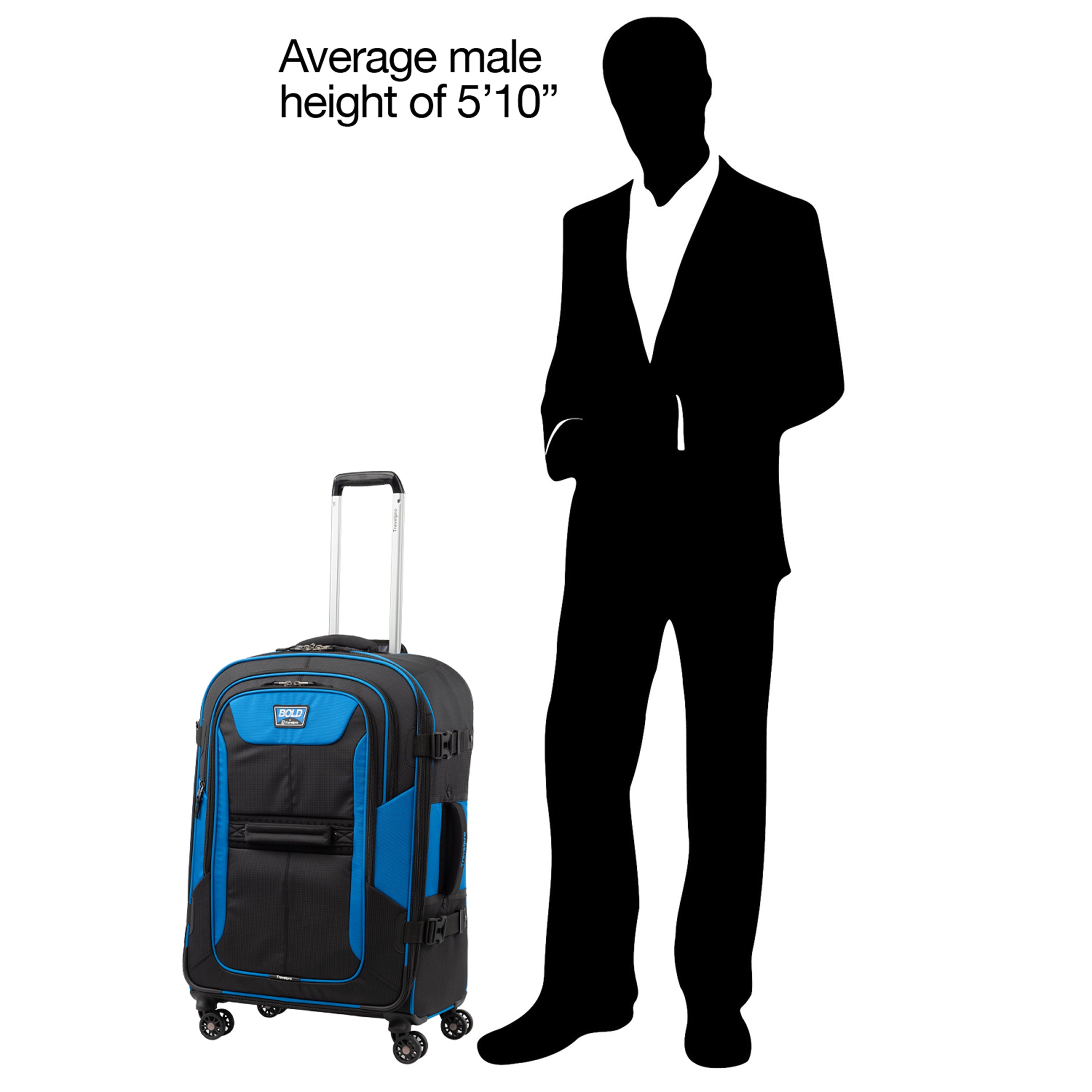 Travelpro Bold-Softside Expandable Luggage with Spinner Wheels ( Blue/Black , Checked-Medium 26-Inch ) Blue/Black Checked Medium 26 Inch U2