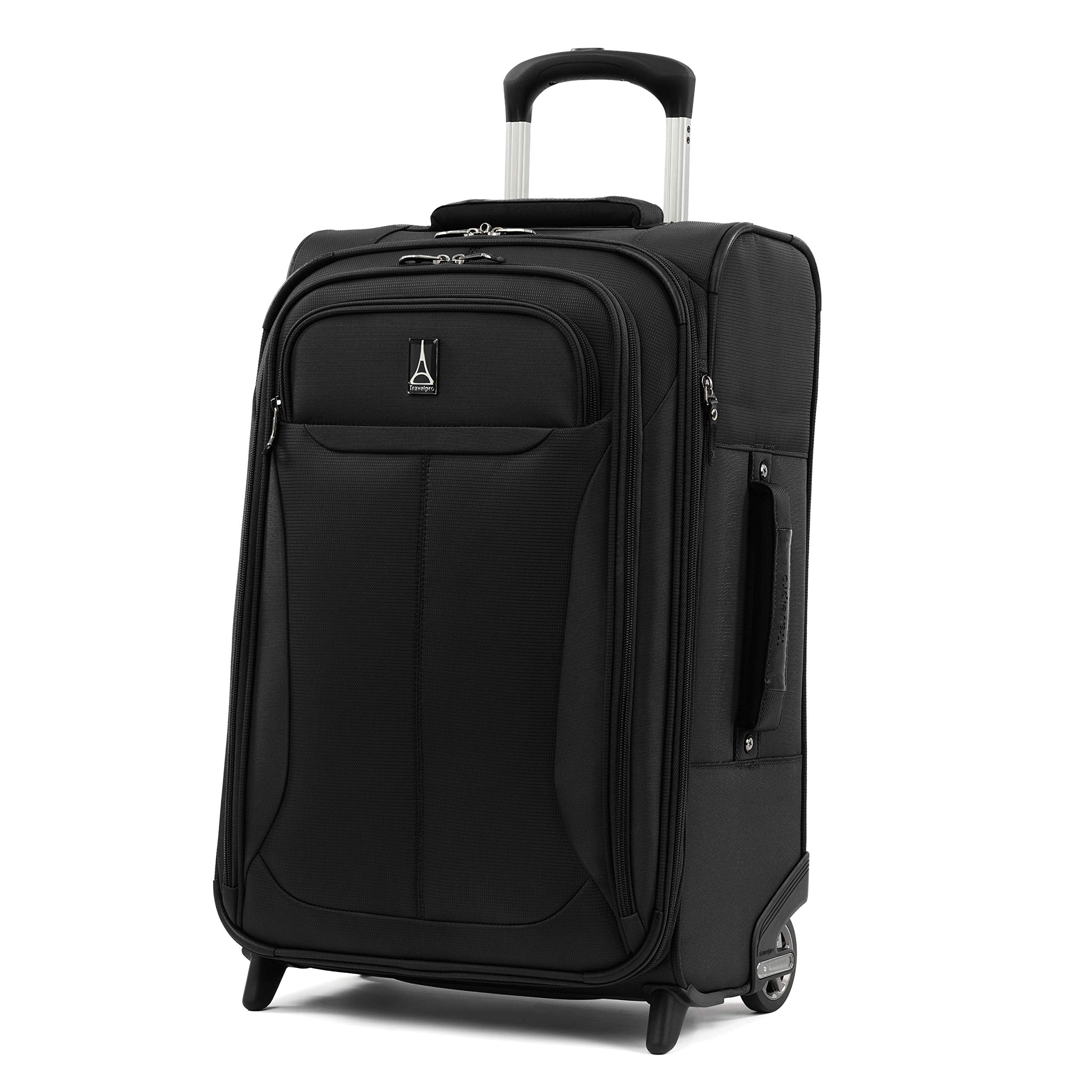 Travelpro Tourlite Softside Expandable Upright 2 Wheel Luggage, Lightweight Suitcase, Men and Women ( Black , Carry-on 22-Inch ) Black Carry On 22 Inch U17
