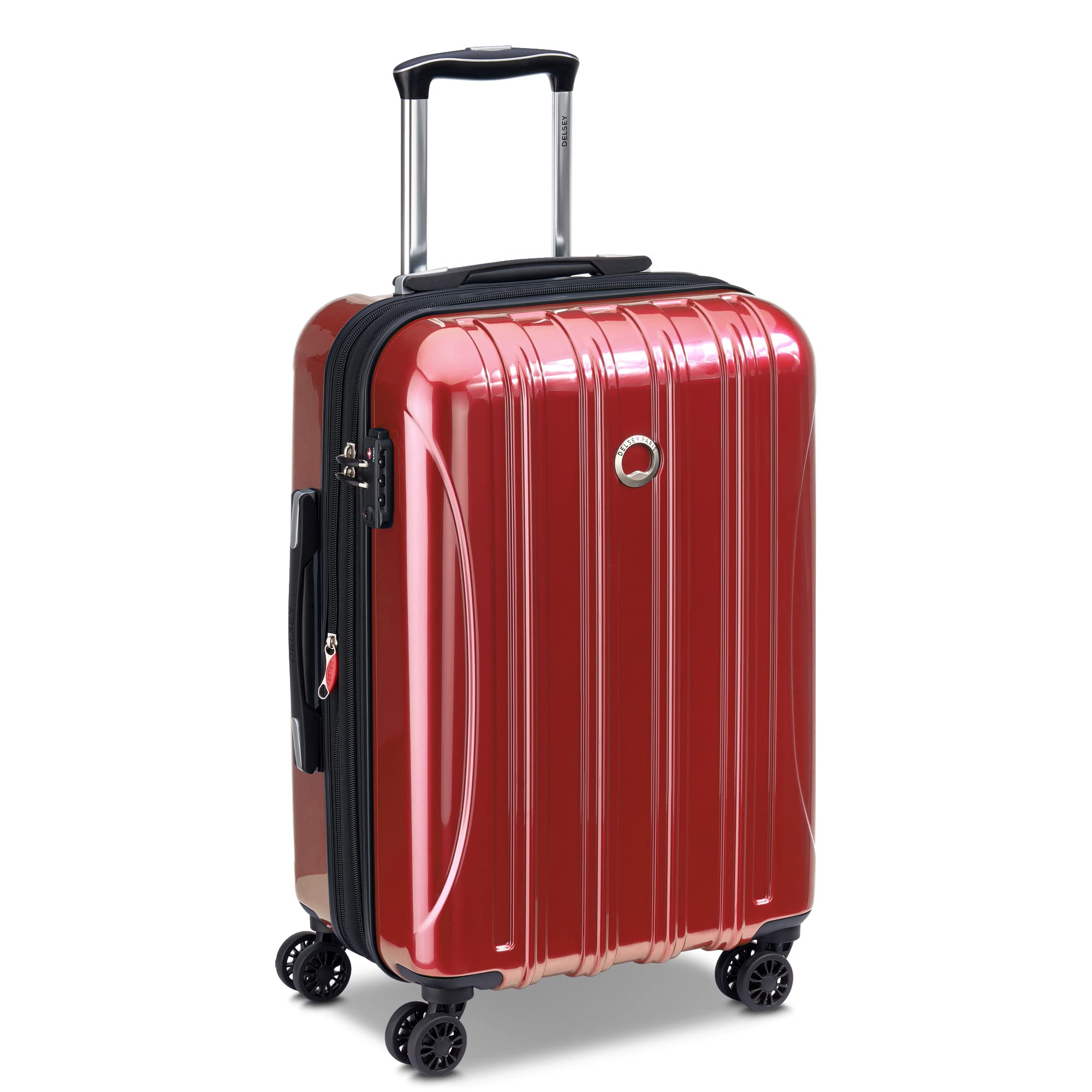 DELSEY Paris Helium Aero Hardside Expandable Luggage with Spinner Wheels ( Brick Red , Carry-On 21 Inch ) Brick Red Carry On 21 Inch U13