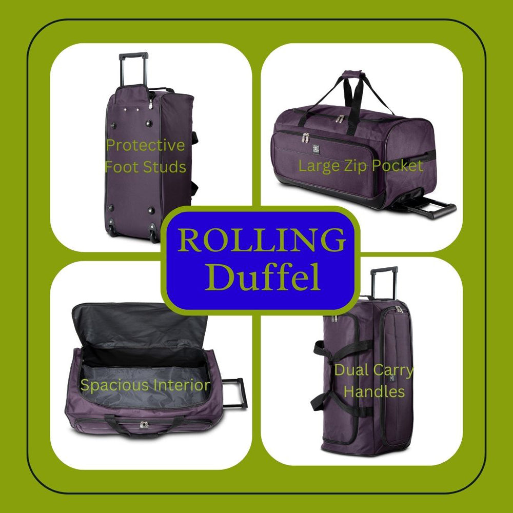 Skyway Luggage Seville Softside 5-Piece Travel Luggage Weather & Abrasion Resistant, Expandable with Spinner Wheels ( Purple , 5-Piece Set ) Purple 5 Piece Set U2