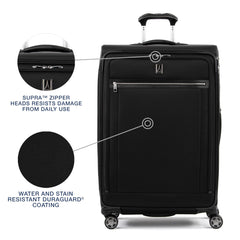 Travelpro Platinum Elite Softside Expandable Checked Luggage, 8 Wheel Spinner Large Suitcase, TSA Lock, Men and Women ( Shadow Black , Checked-Large 29-Inch ) Shadow Black Checked Large 29 Inch U11