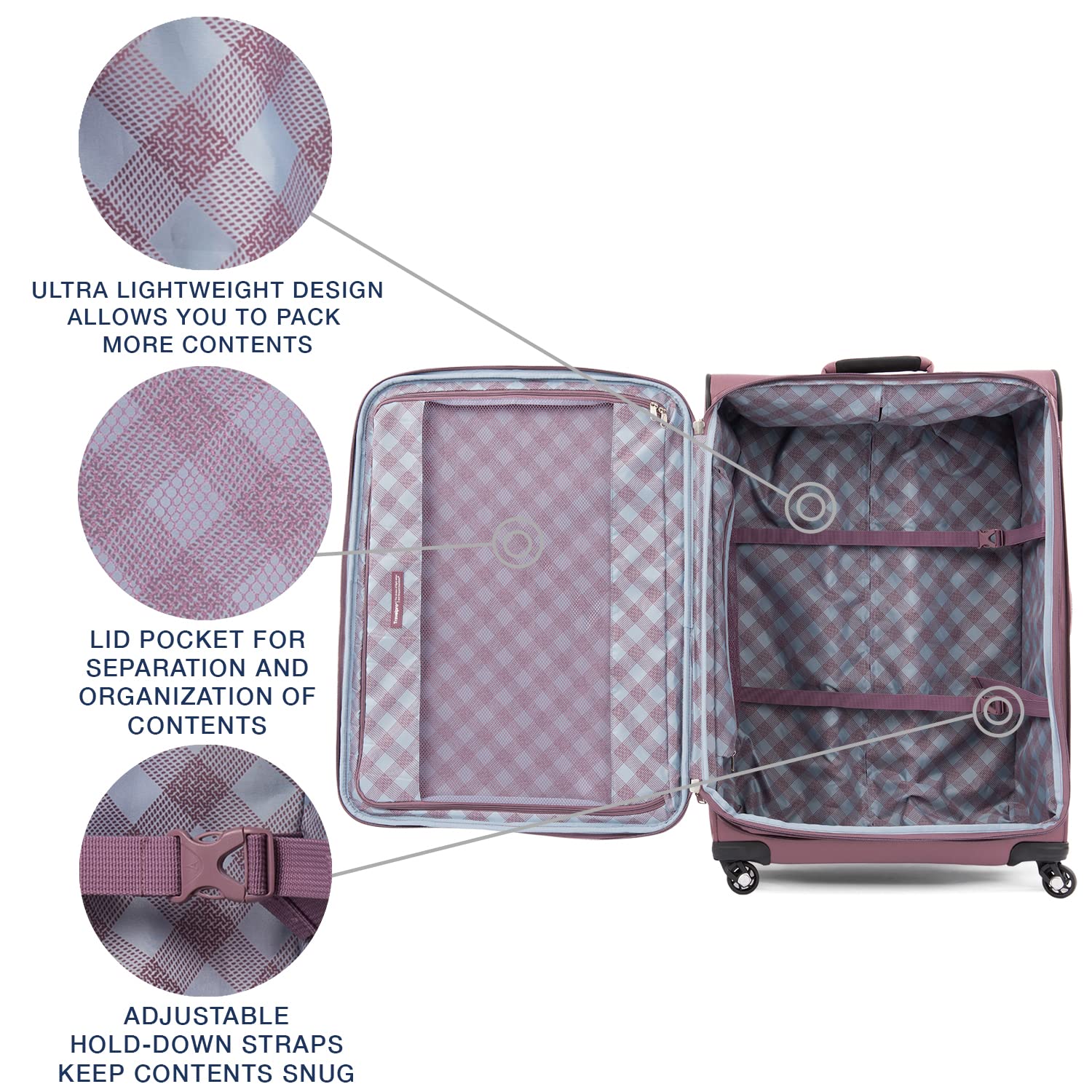 Travelpro Maxlite 5 Softside Expandable Luggage with 4 Spinner Wheels, Lightweight Suitcase, Men and Women U6